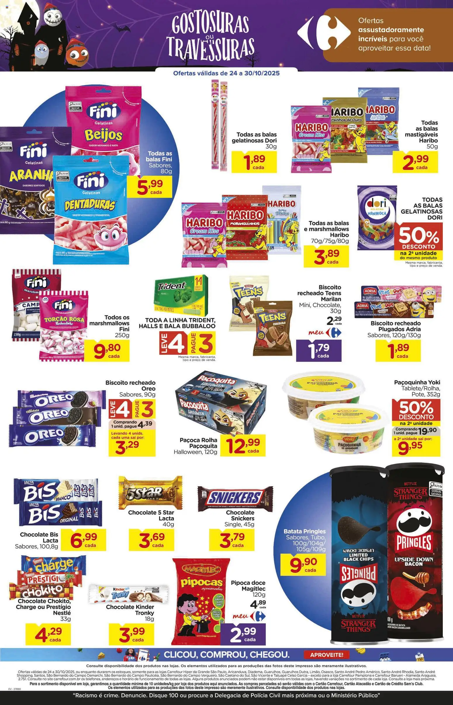 Carrefour Folheto - válido de 24.10.2025 | Página: 8 | Produtos: Biscoito, Batata, Bala, Pipoca