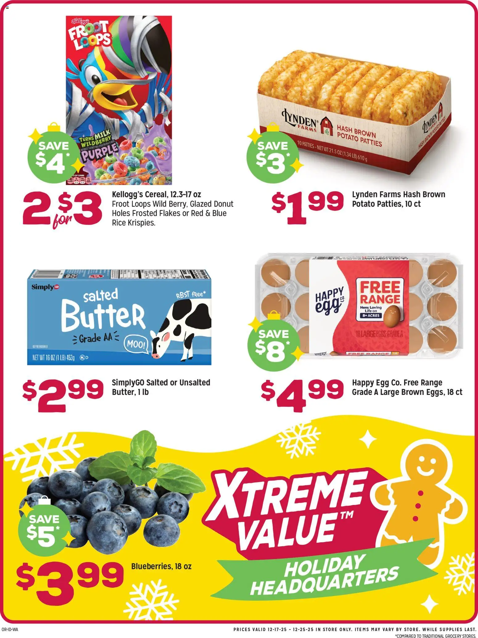 Grocery Outlet Weekly Ad - ID - valid from 17.12.2025 | Page: 3 | Products: Milk, Eggs, Rice, Flakes