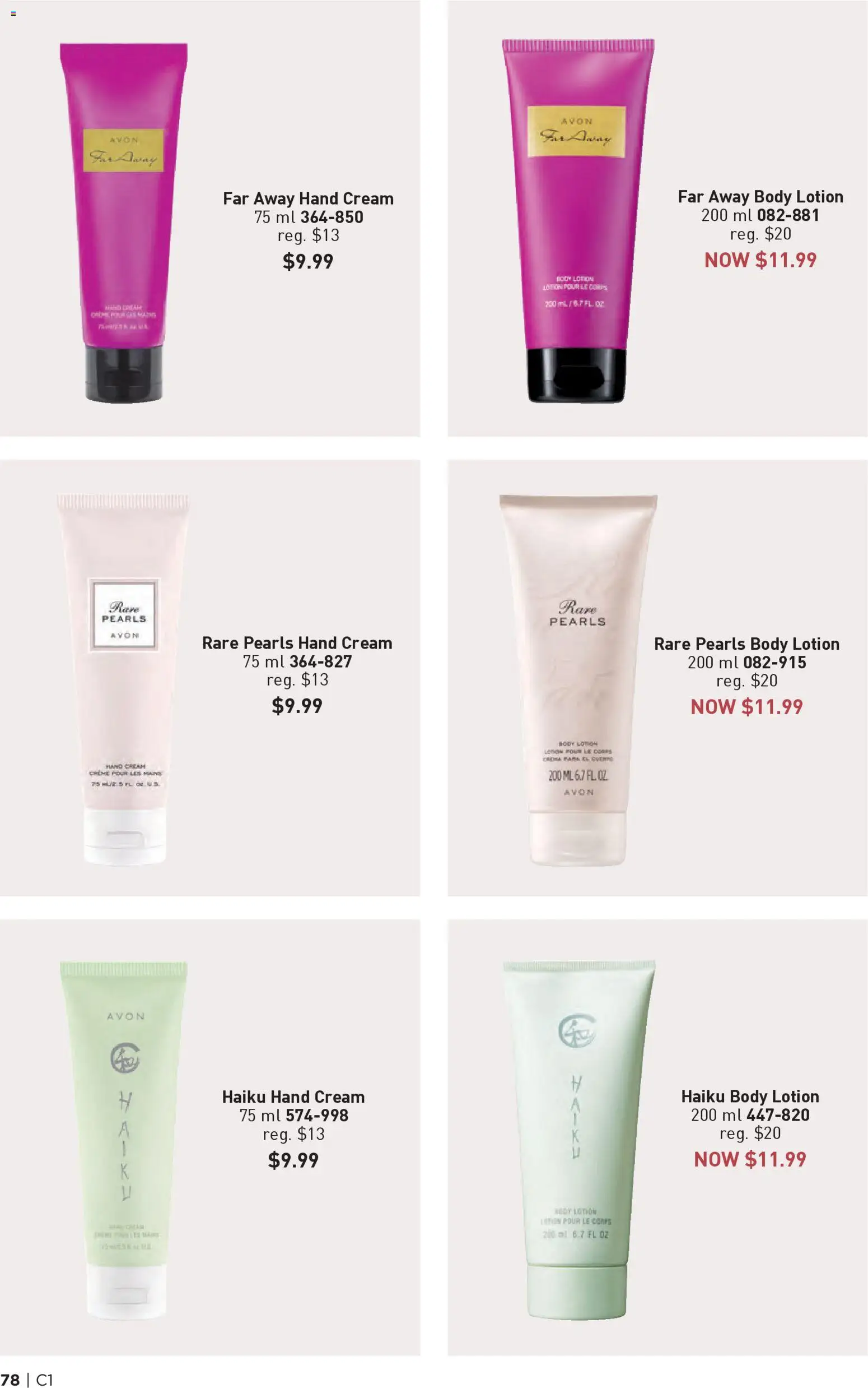 Avon flyer valid from 01.01.2026 | Page: 78 | Products: Cream, Body lotion, Hand cream