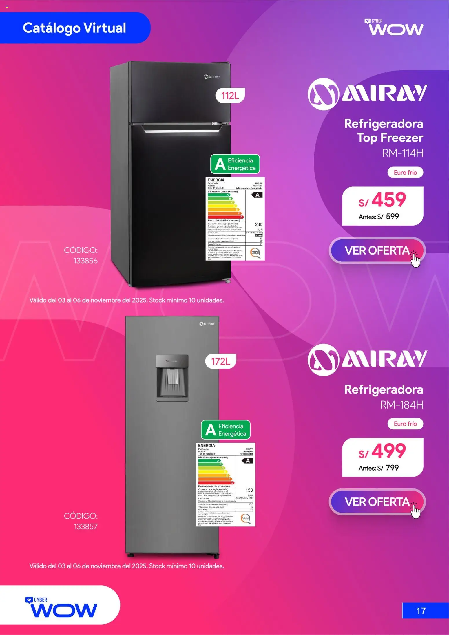 Catálogo Hiraoka válido desde 03.11.2025 | Página: 18 | Productos: Refrigerador, Congelador