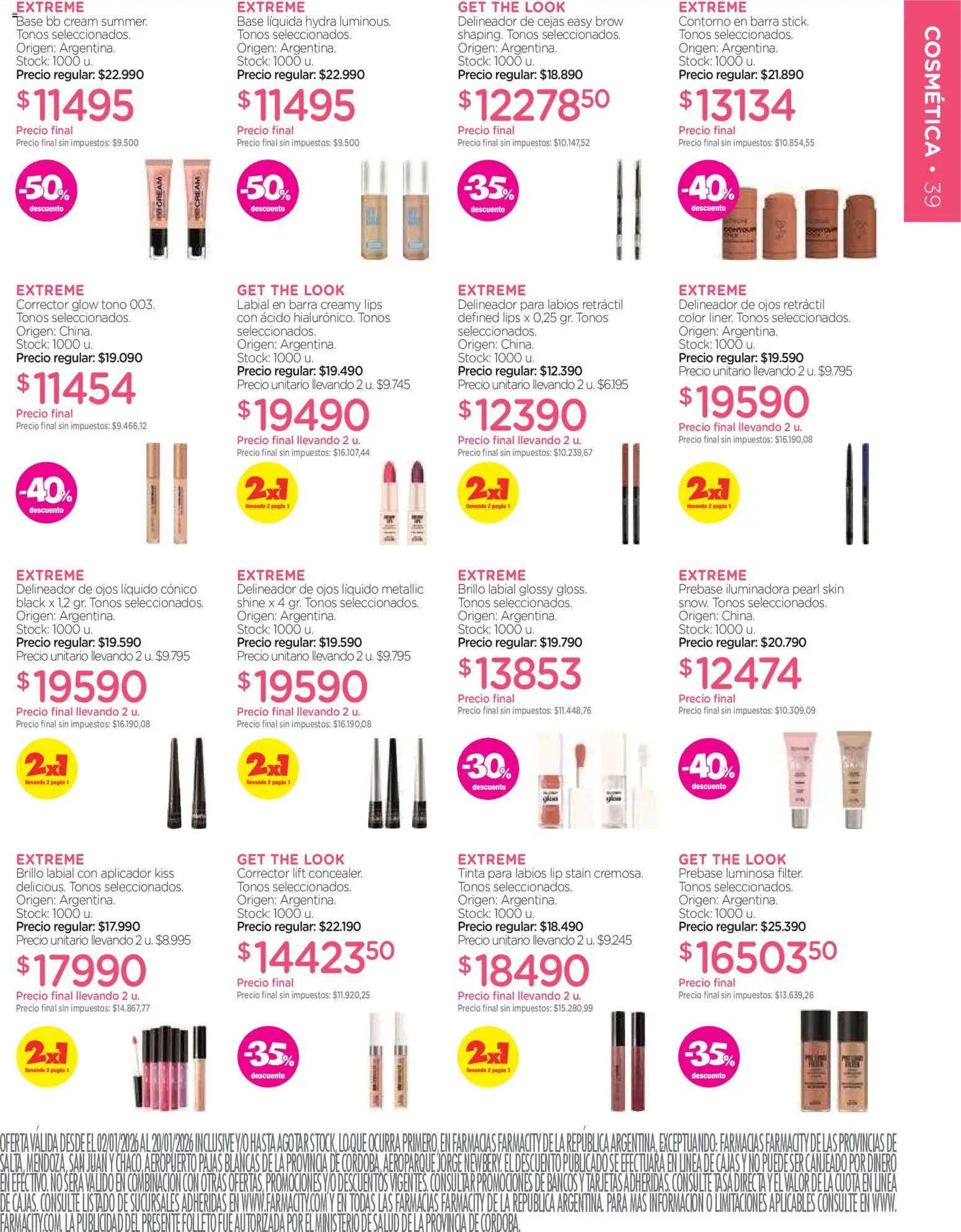 Farmacity catálogo │ válido desde el 02.01.2026 | Página: 39 | Productos: Delineador de ojos, Delineador, Contorno, Brillo