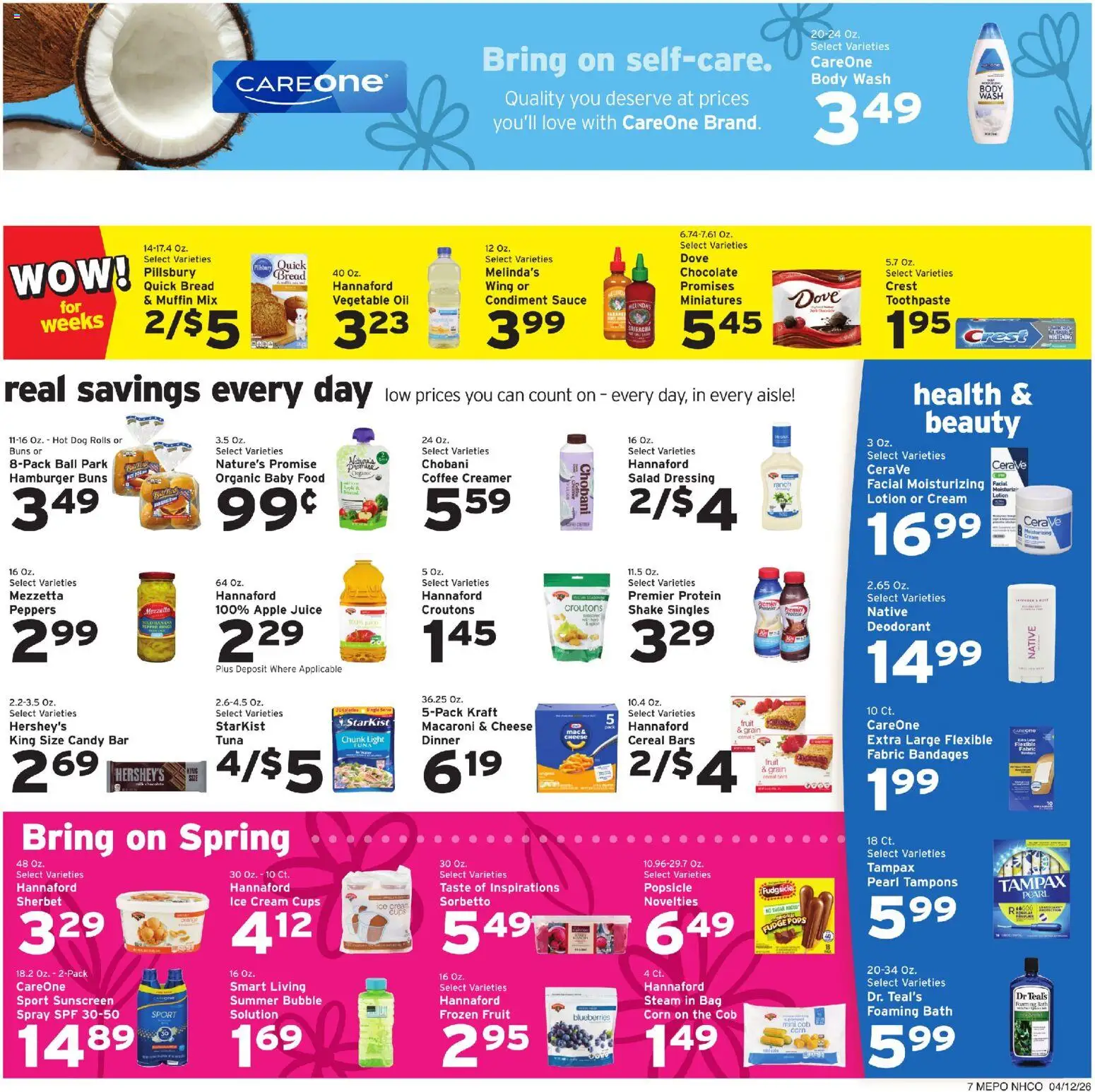 Hannaford Weekly Ad - valid from 12.04.2026 | Page: 7 | Products: Deodorant, Toothpaste, Baby food, Blueberries