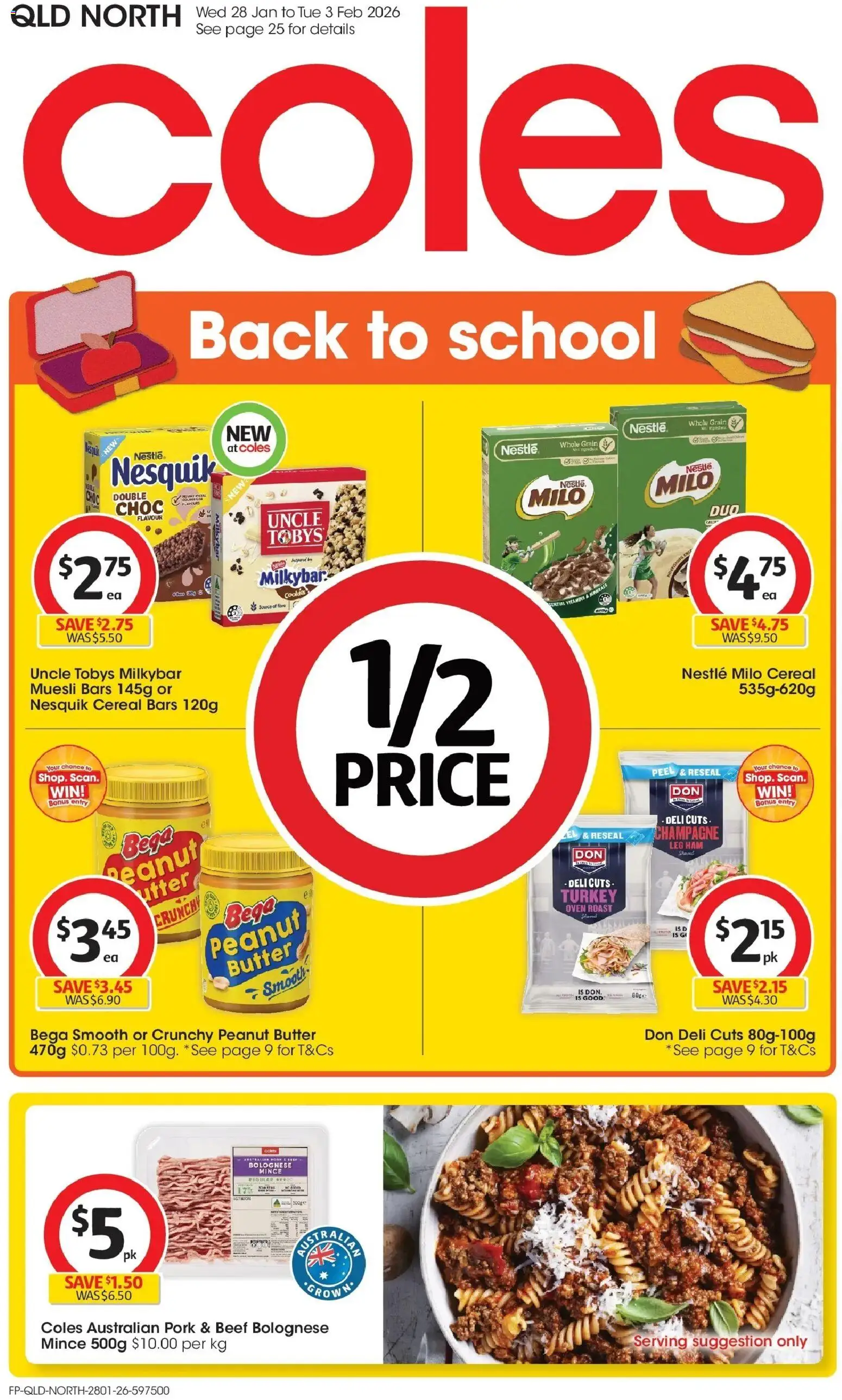 Coles catalogue - valid from 25.01.2026 | Page: 1 | Products: Pork, Cereal, Turkey, Oven