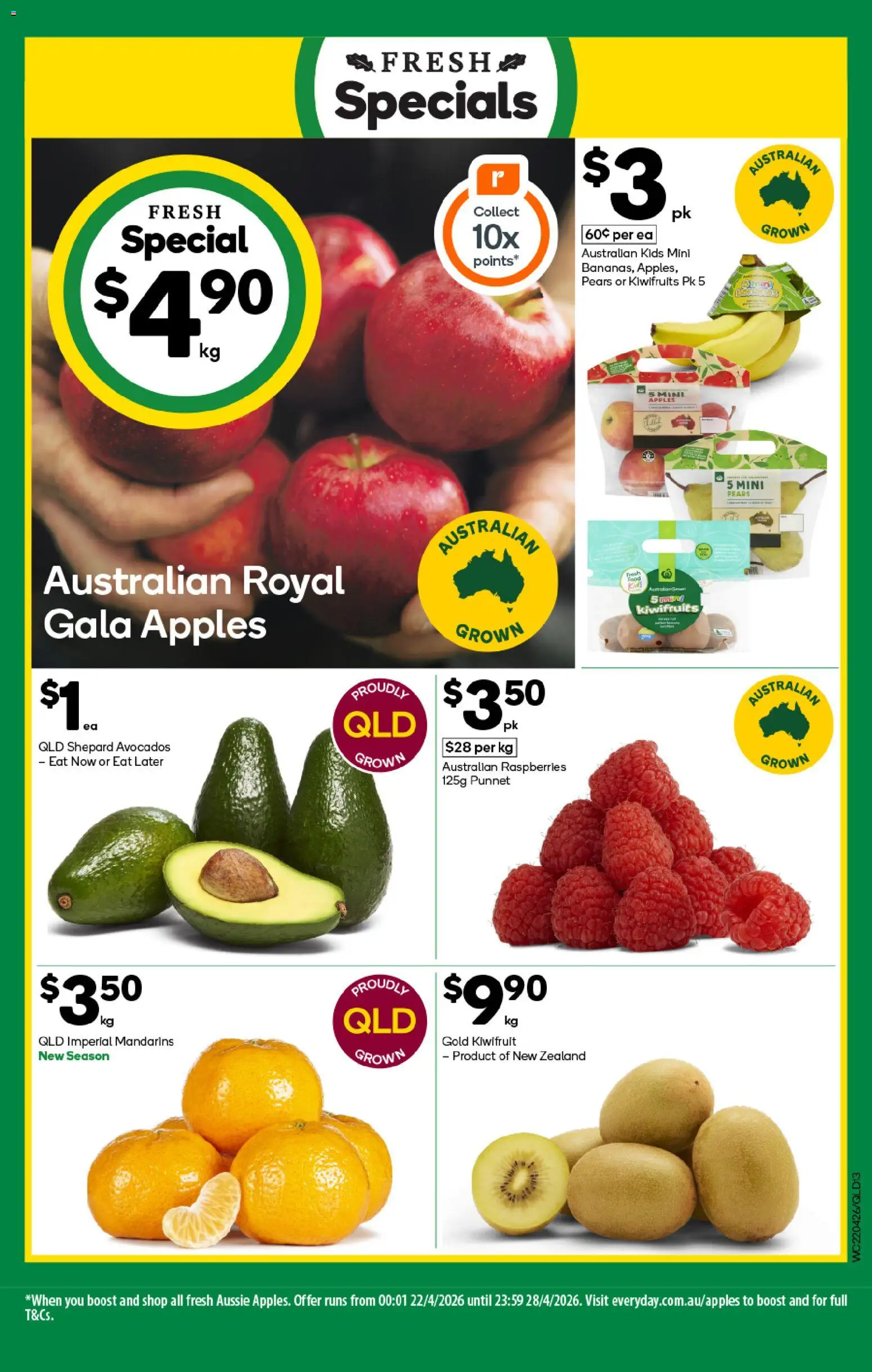 Woolworths catalogue - valid from 22.04.2026 | Page: 13 | Products: Apples, Kiwifruit, Mandarins