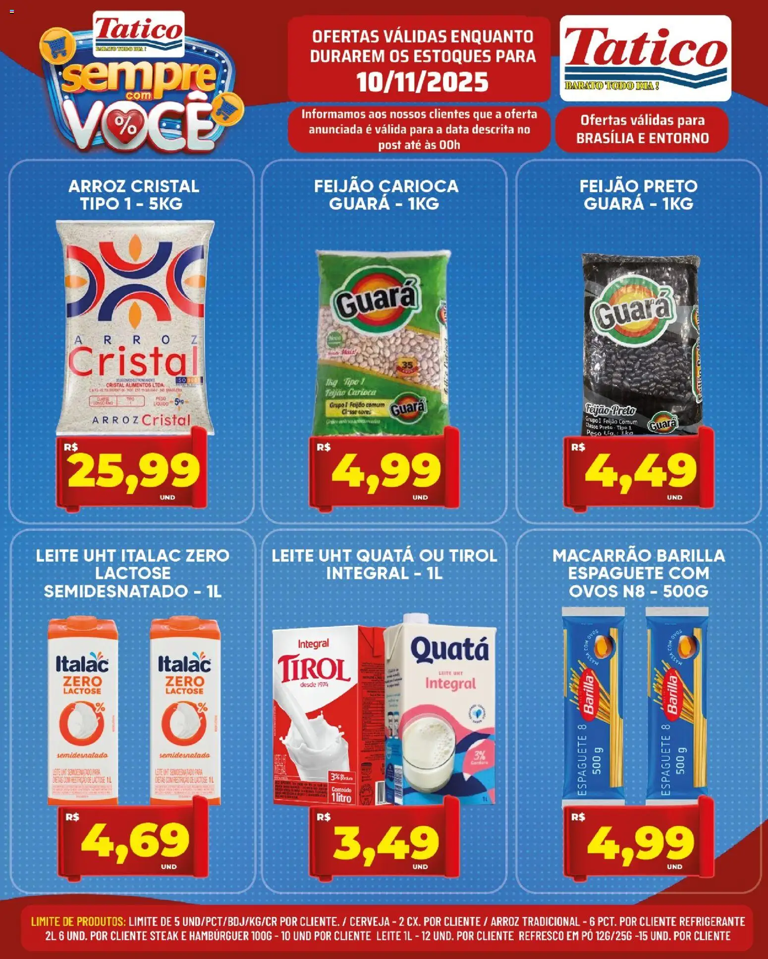 Tatico Folheto - válido de 10.11.2025 | Página: 10 | Produtos: Pó, Leite, Ovos, Hambúrguer