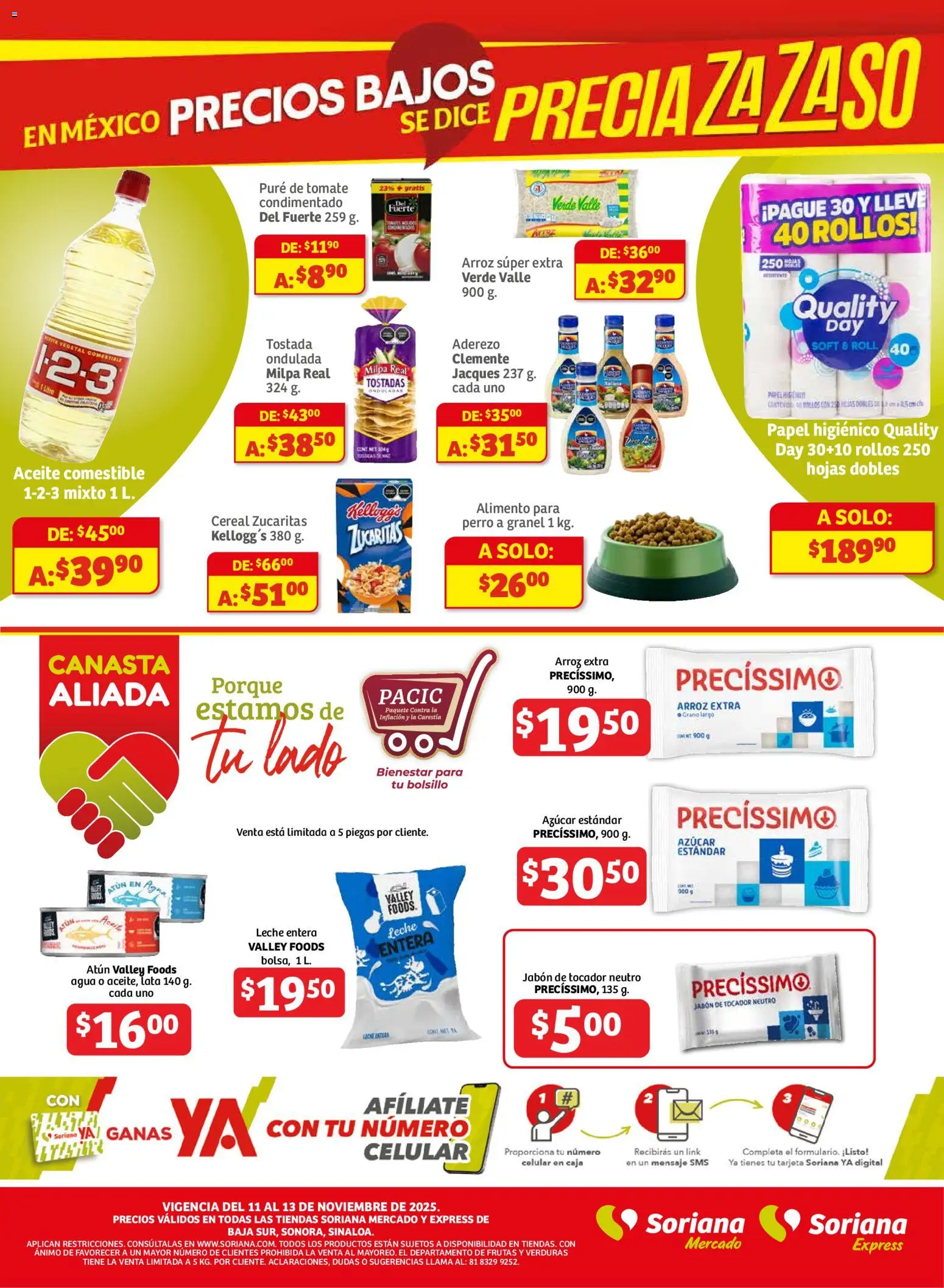 Nuevas ofertas de Soriana válidas en toda la República Mexicana desde el 12.11.2025. ¡Encuentra las mejores ofertas en Soriana - Frescos del Mandado Mercado: BCS, Son y Sin! | Página: 3 | Productos: Azúcar, Atún, Aceite, Caja