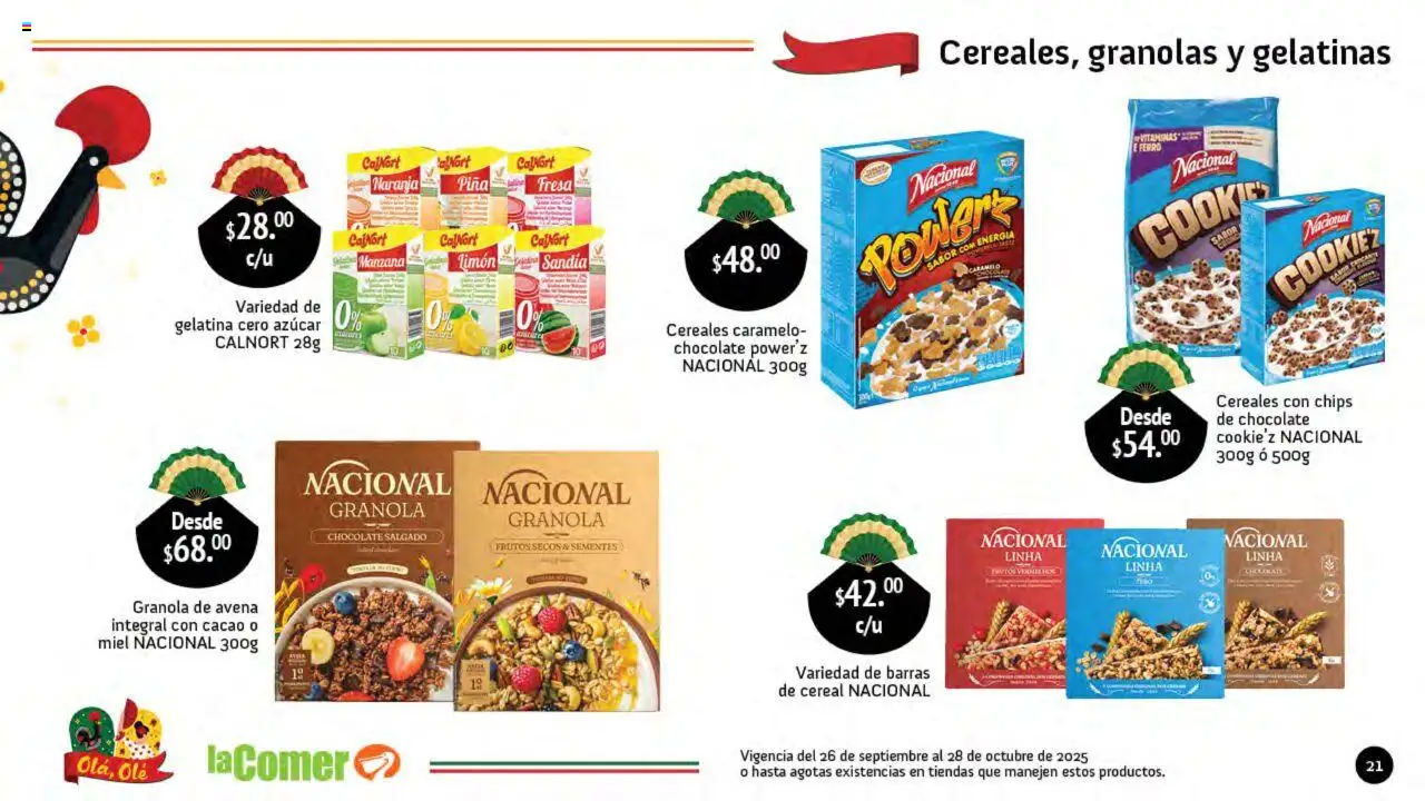 Nuevas ofertas de La Comer válidas en toda la República Mexicana desde el 26.09.2025. ¡Encuentra las mejores ofertas en La Comer folleto Olá, Olé! | Página: 21 | Productos: Limón, Piña, Cereales, Vitaminas
