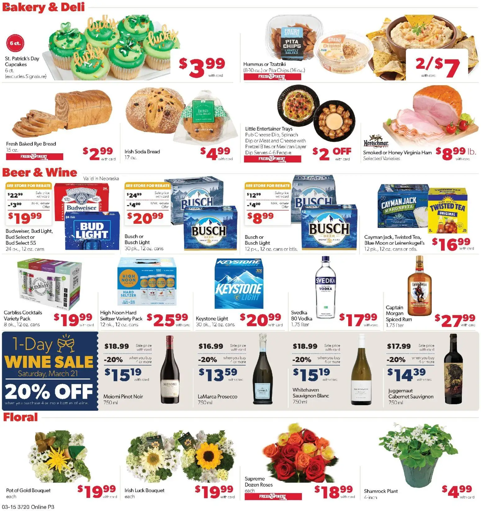 Family Fare Weekly Ad - NE - valid from 15.03.2026 | Page: 8 | Products: Cheese, Bread, Ham, Vodka