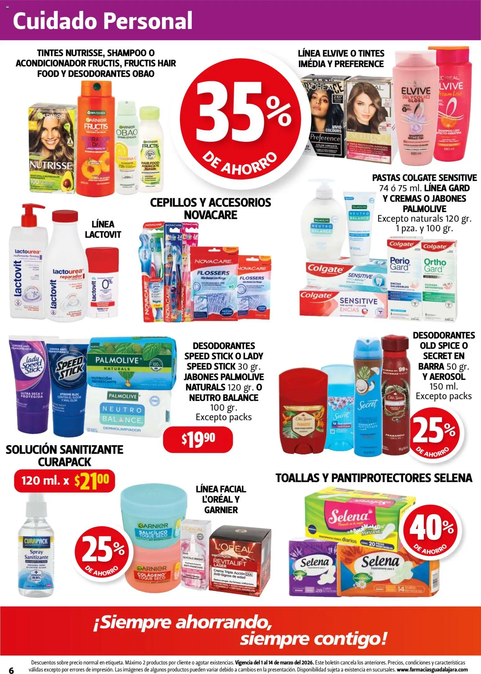 Nuevas ofertas de Farmacia Guadalajara válidas en toda la República Mexicana desde el 01.03.2026. ¡Encuentra las mejores ofertas en Farmacia Guadalajara catálogo! | Página: 6 | Productos: Crema, Sanitizante, Fragancia, Sobre