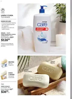 Vista previa de AVON campaña 18 2025, nuevo folleto de la tienda, válido en México a partir del 28.11.2025 | Página: 202 | Productos: Jabón líquido, Toalla, Té, Jabón