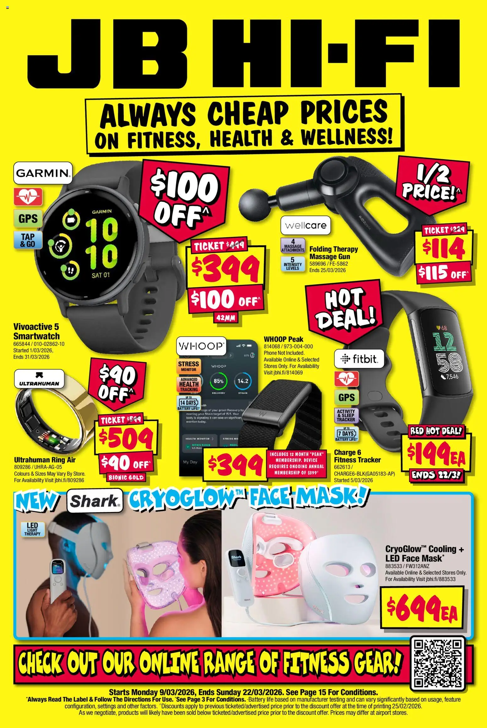JB Hi-Fi catalogue - valid from 09.03.2026 | Page: 1 | Products: Mask, Phone, Face mask, Smartwatch