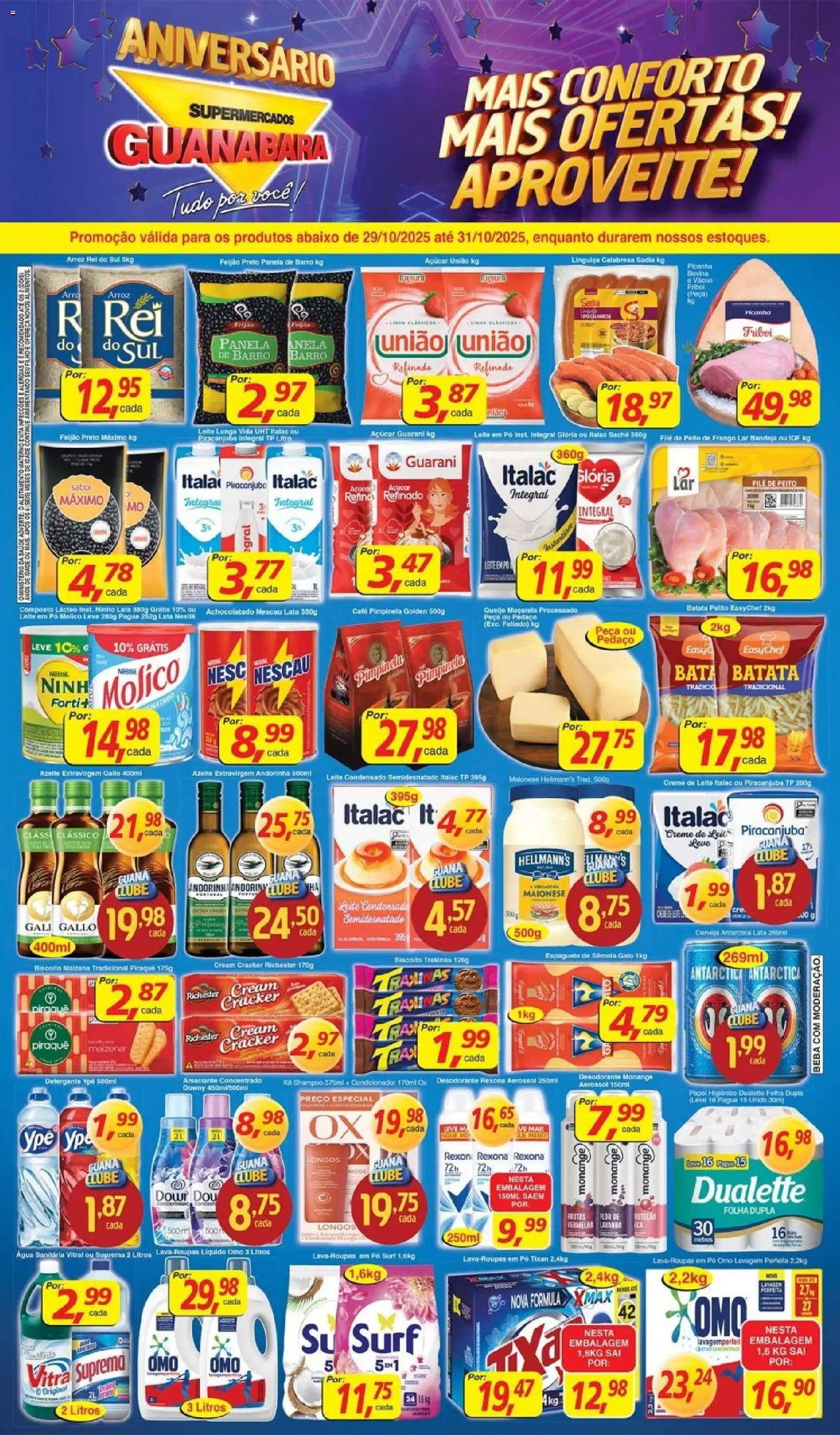 Supermercados Guanabara Folheto - válido de 29.10.2025 | Página: 1 | Produtos: Pó, Condicionador, Desodorante, Amaciante