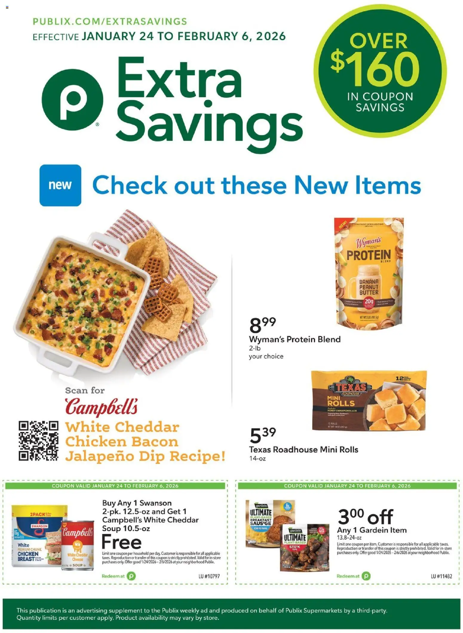 Publix Extra Savings - valid from 24.01.2026 | Page: 1 | Products: Butter, Cheese, Bag