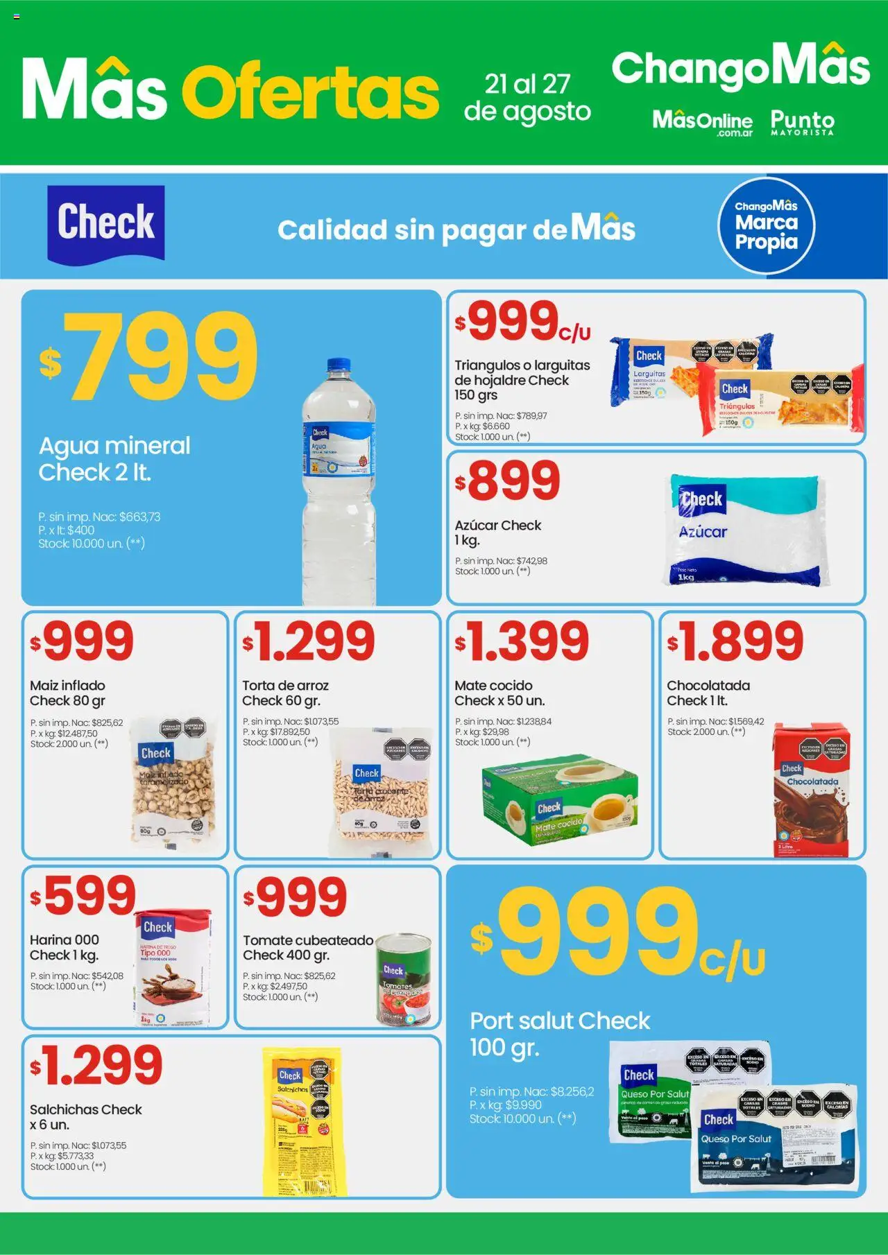 Changomas ofertas │ válido desde el 21.08.2025 | Página: 5 | Productos: Peso, Tomate, Chocolatada, Mate cocido