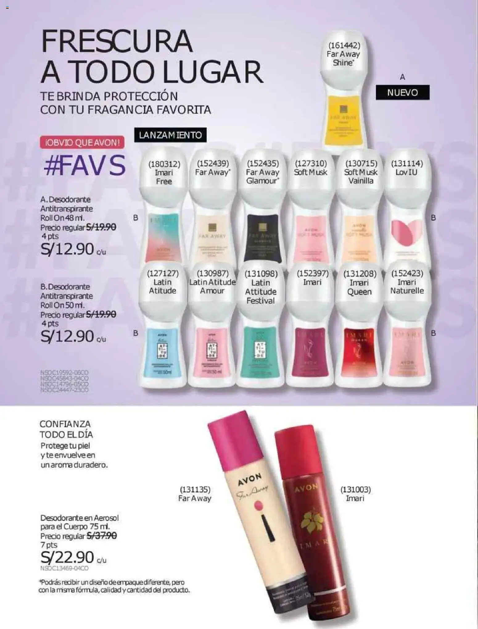 Catálogo Avon válido desde 12.10.2025 | Página: 175 | Productos: Desodorante, Antitranspirante, Té, Empaque