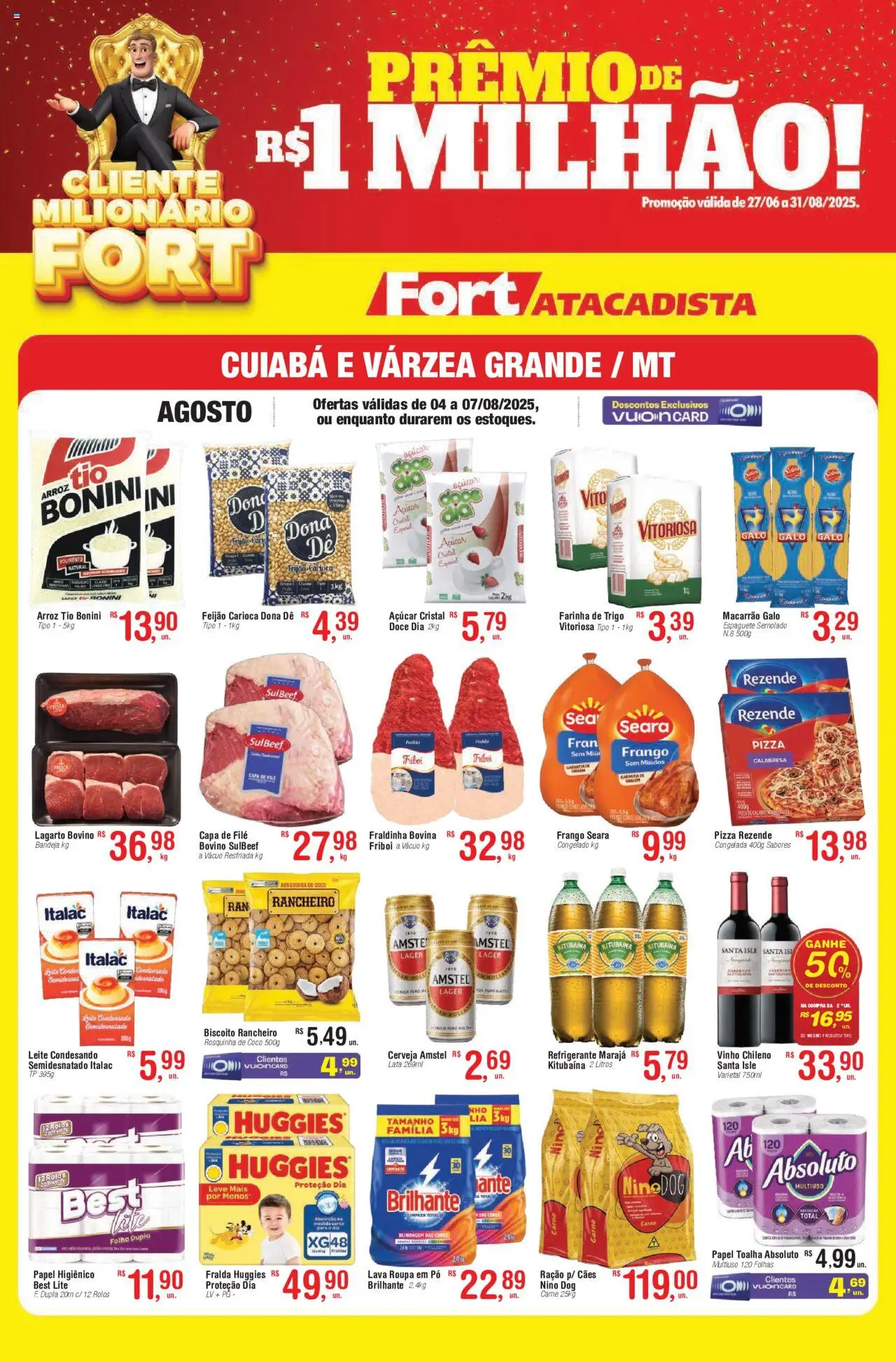 Fort Atacadista Folheto - válido de 04.08.2025 | Página: 1 | Produtos: Pó, Rolo, Farinha de trigo, Fraldinha