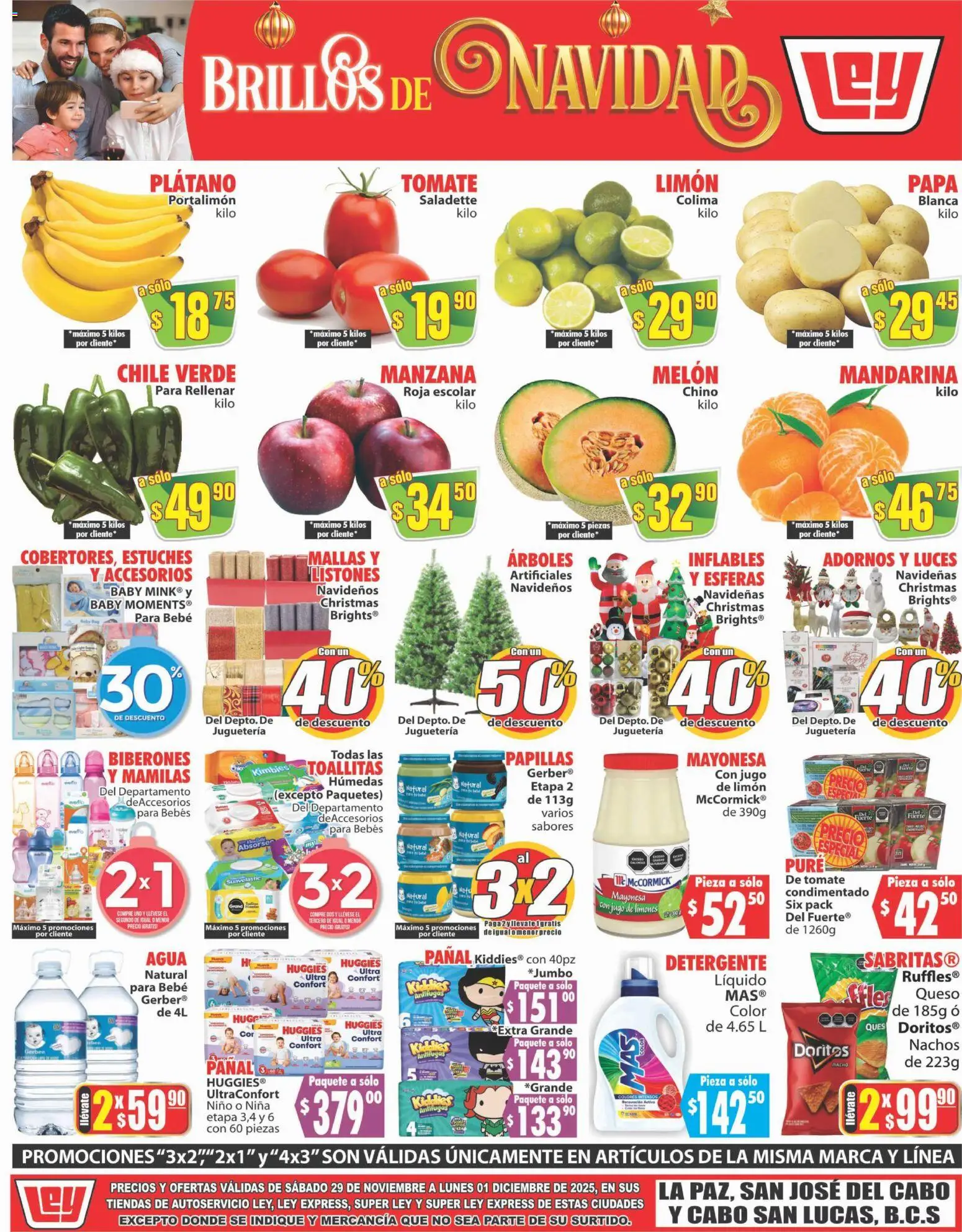 Nuevas ofertas de Casa Ley válidas en toda la República Mexicana desde el 29.11.2025. ¡Encuentra las mejores ofertas en Casa Ley folleto Autoservicio! | Página: 1 | Productos: Mayonesa, Tomate, Toallitas húmedas, Mallas