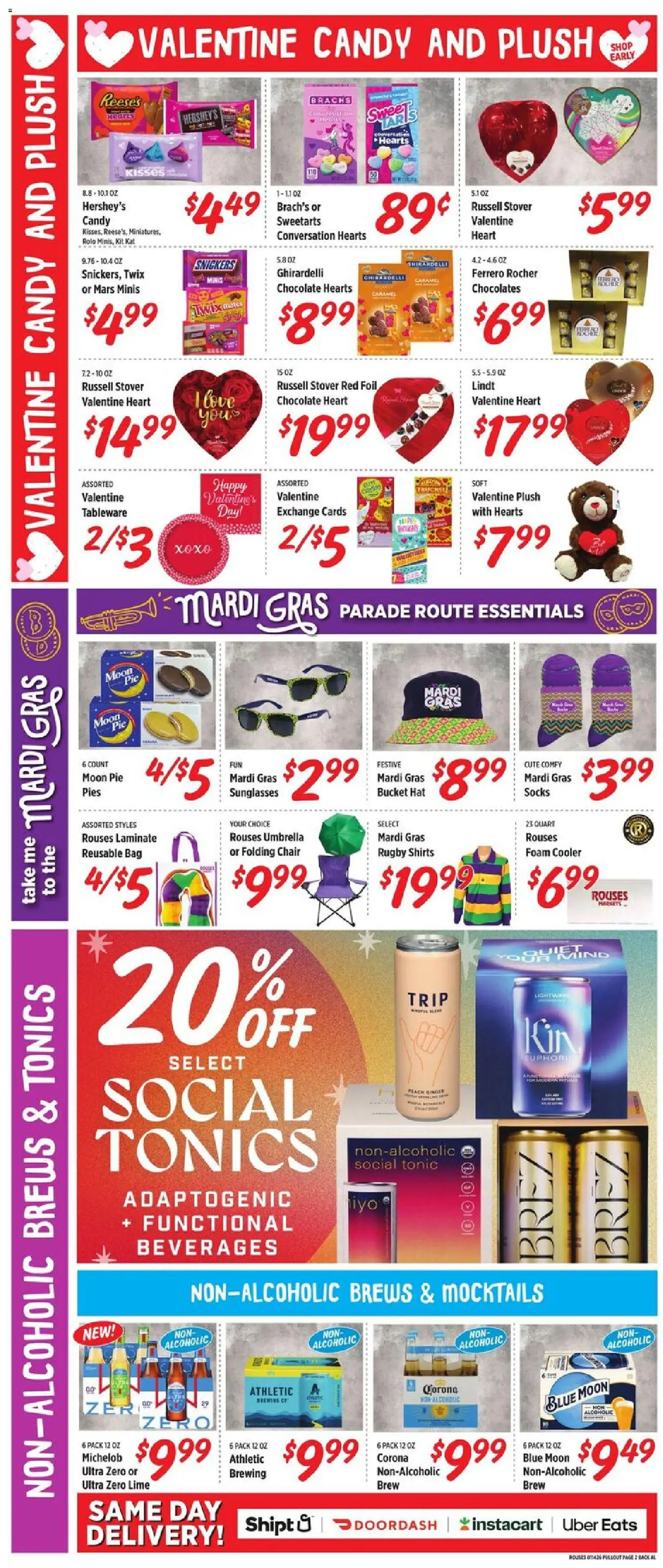 Rouses Weekly Ad - AL - valid from 14.01.2026 | Page: 5 | Products: Socks, Hat, Umbrella, Bag