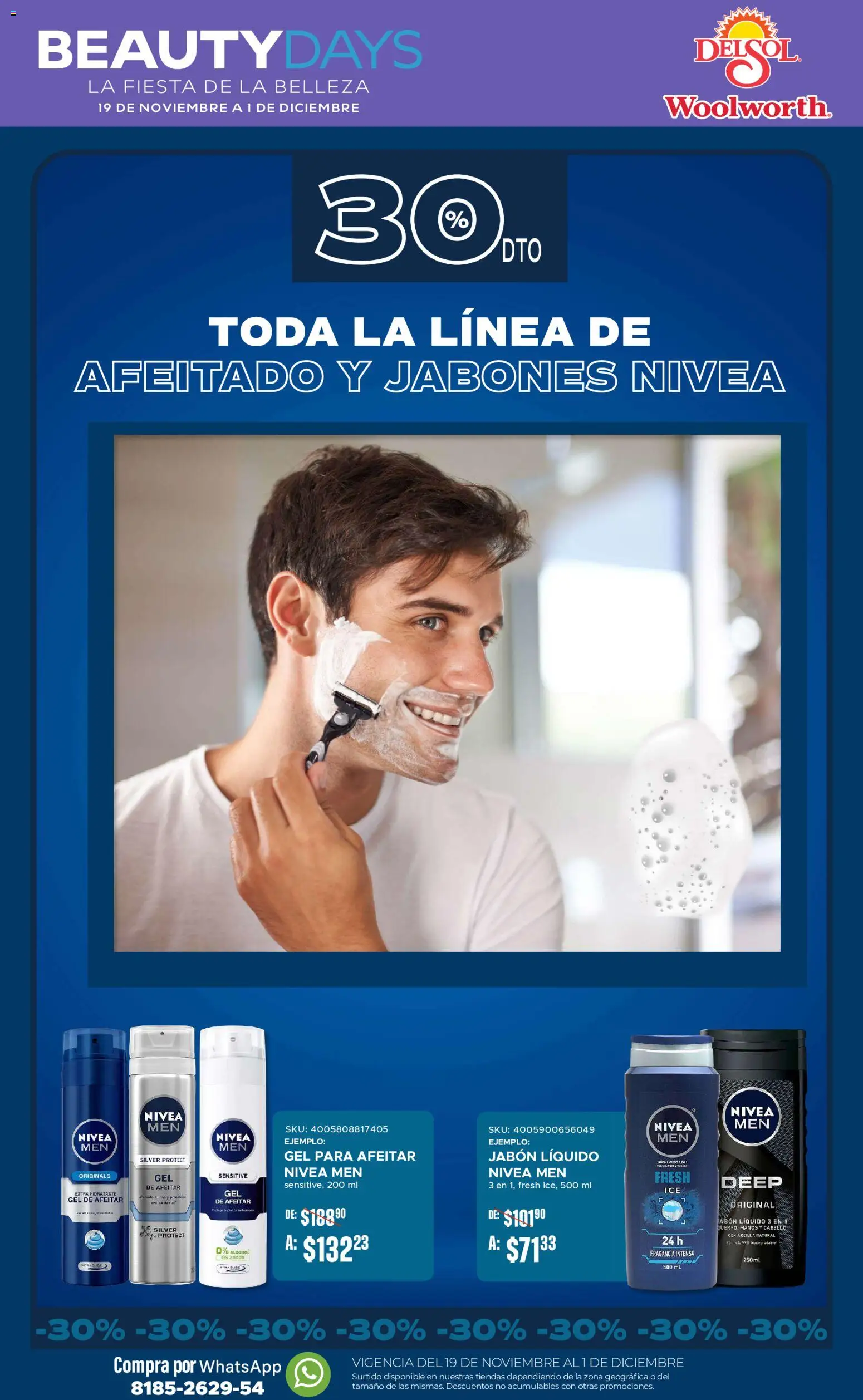 Nuevas ofertas de Del Sol y Woolworth válidas en toda la República Mexicana desde el 19.11.2025. ¡Encuentra las mejores ofertas en Del Sol y Woolworth Beauty Days! | Página: 2 | Productos: Jabón líquido, Fragancia, Jabón