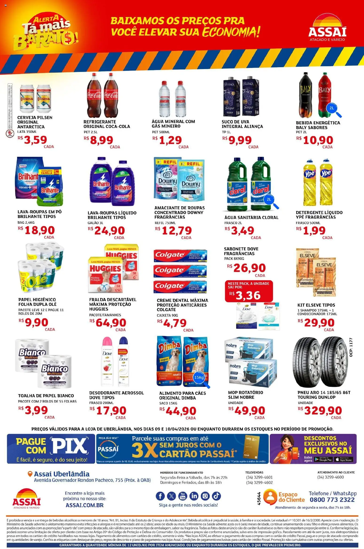 Assaí Atacadista Folheto - válido de 09.04.2026 | Página: 2 | Produtos: Desodorante, Suco, Creme dental, Papel higiênico