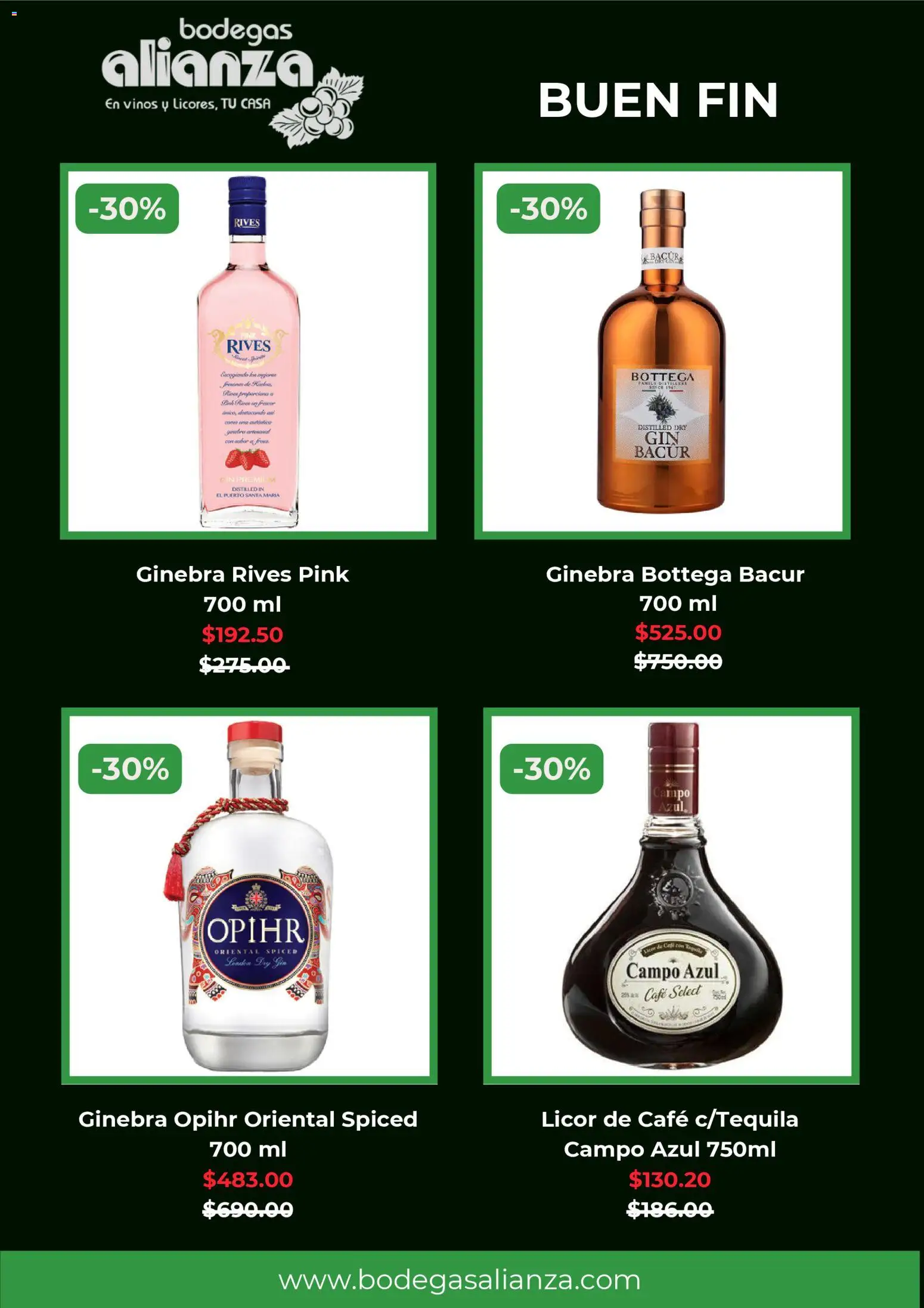 Nuevas ofertas de Bodegas Alianza válidas en toda la República Mexicana desde el 13.11.2025. ¡Encuentra las mejores ofertas en Bodegas Alianza Buen Fin! | Página: 4 | Productos: Gin, Café, Ginebra