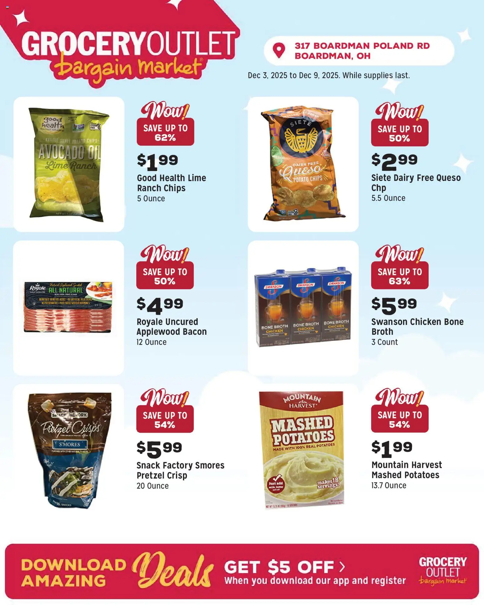 Grocery Outlet Weekly Ad - OH - valid from 03.12.2025 | Page: 7 | Products: Oil, Pork, Chips, Potatoes