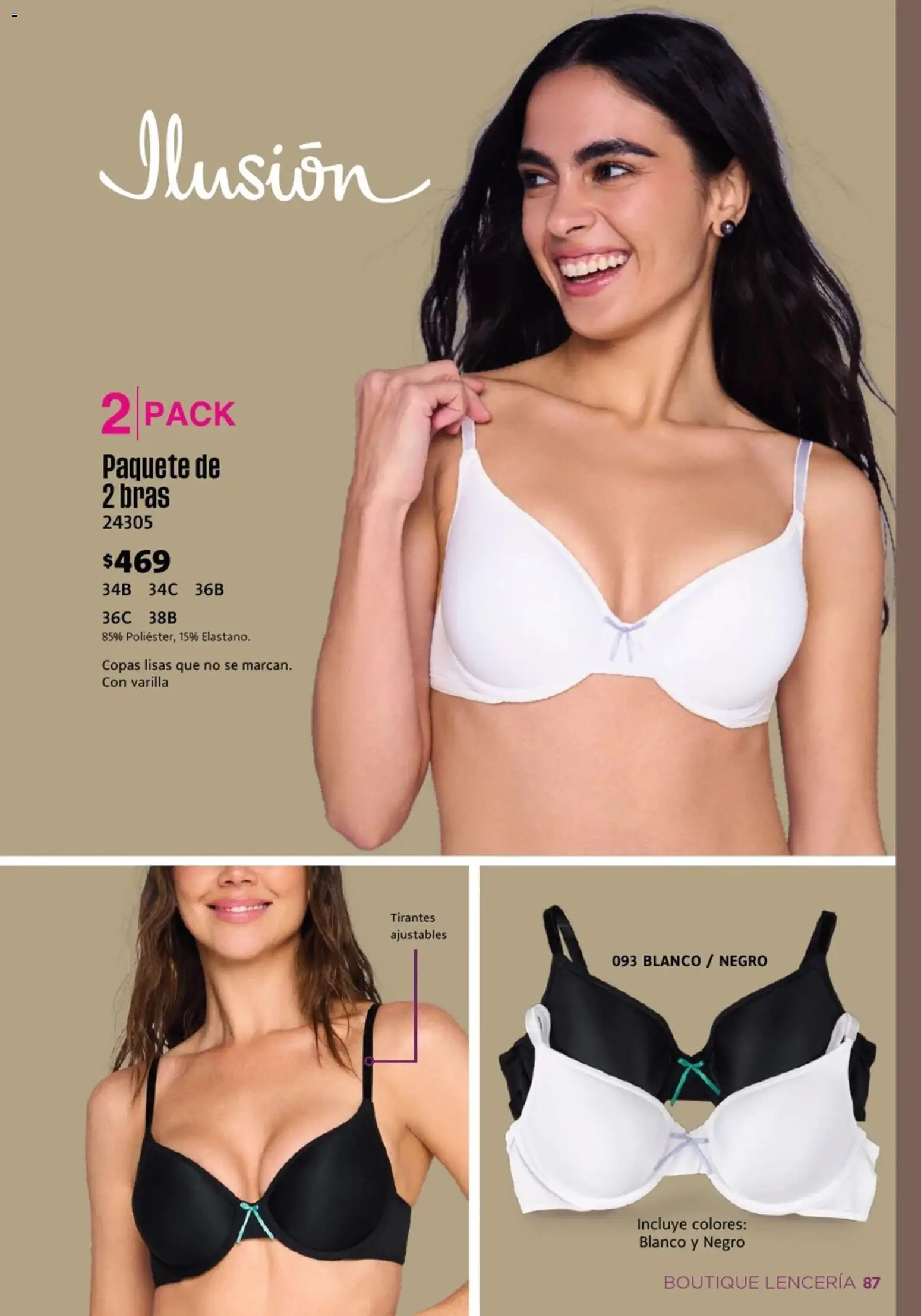 Nuevas ofertas de Ilusión válidas en toda la República Mexicana desde el 01.04.2026. ¡Encuentra las mejores ofertas en Ilusión catálogo Primavera! | Página: 91 | Productos: Tirantes, Lenceria