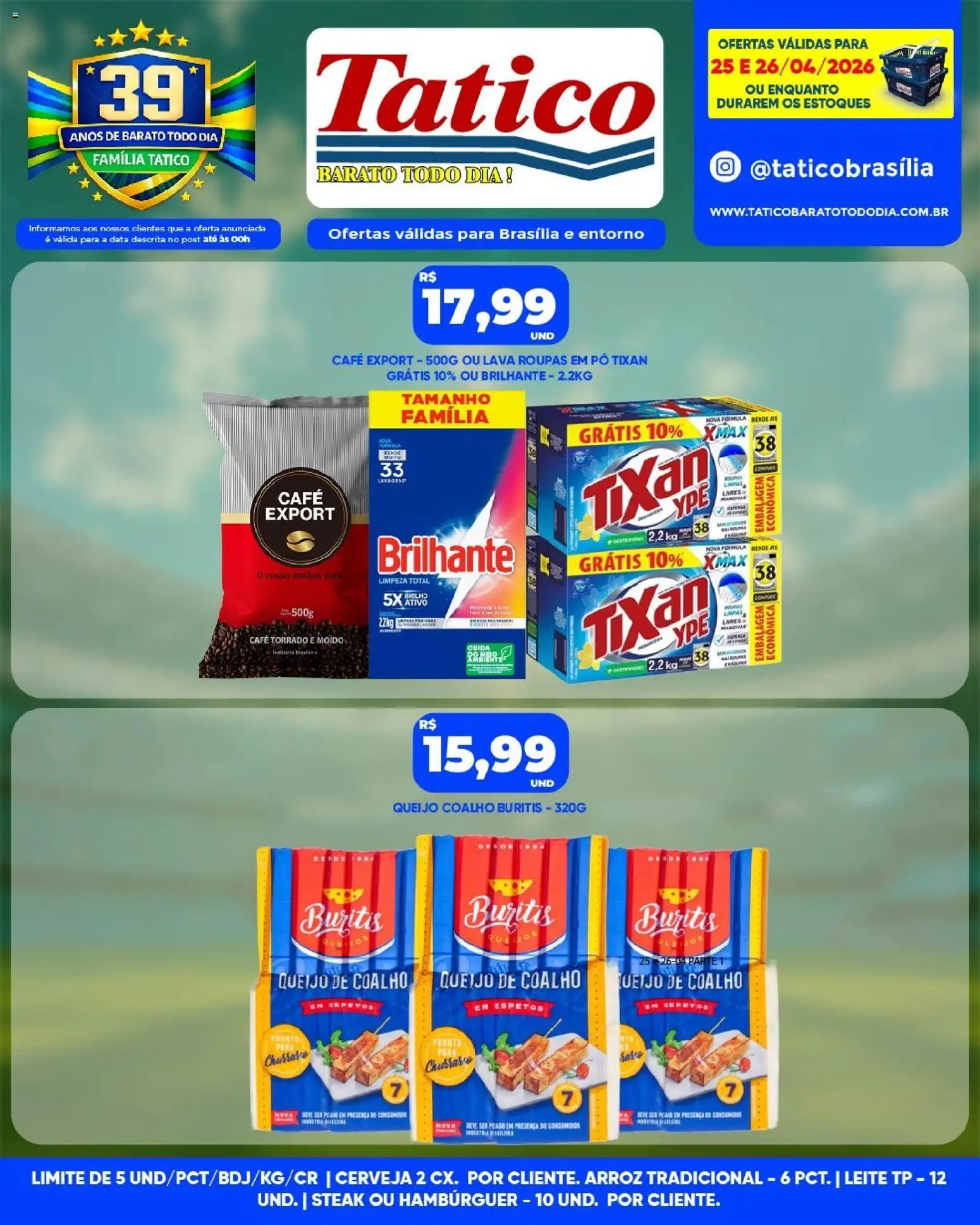 Tatico Folheto - válido de 25.04.2026 | Página: 12 | Produtos: Leite, Cerveja, Arroz, Roupas