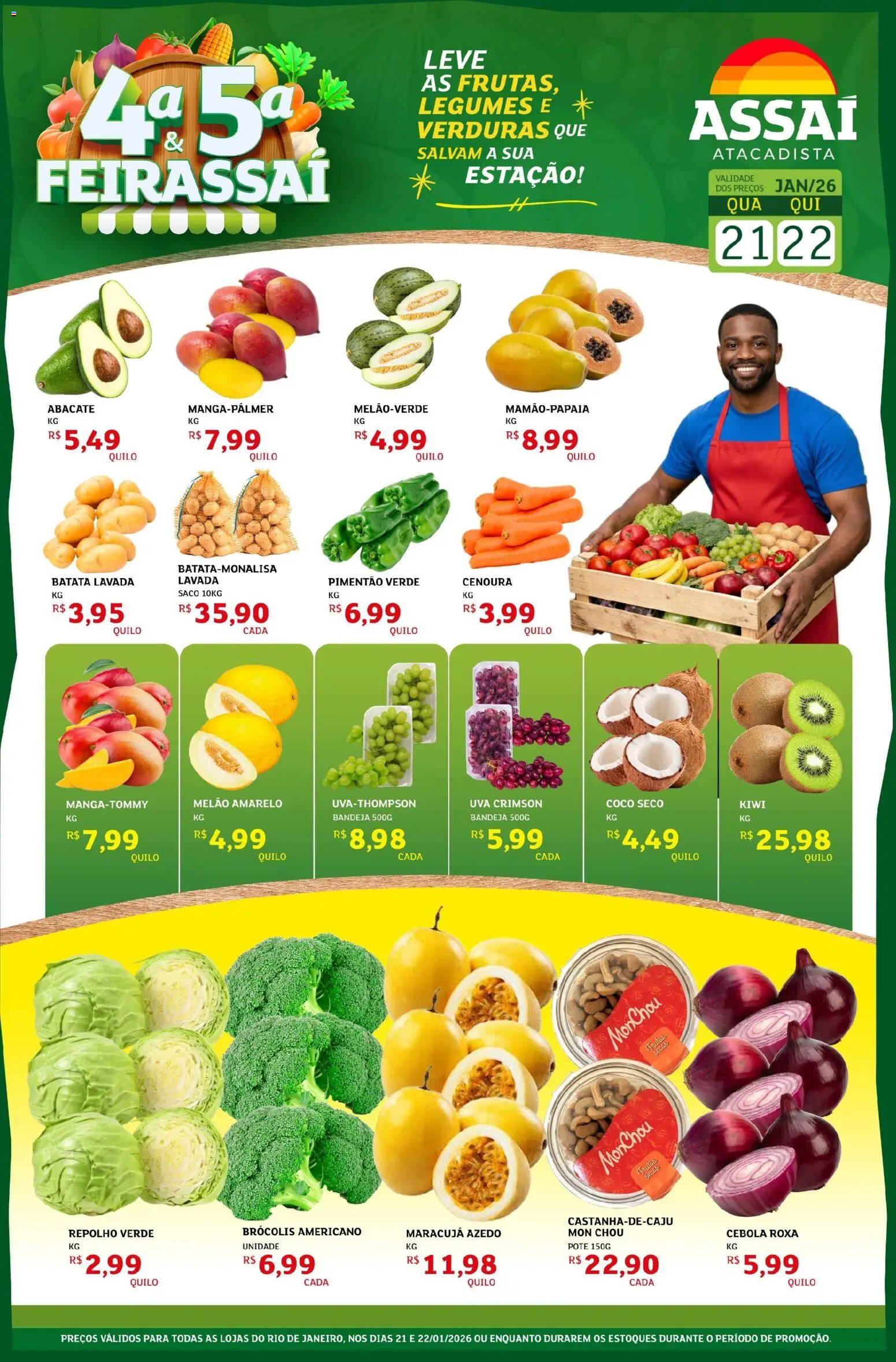 Assaí Atacadista Folheto - válido de 21.01.2026 | Página: 1 | Produtos: Coco, Maracujá, Melão, Brócolis