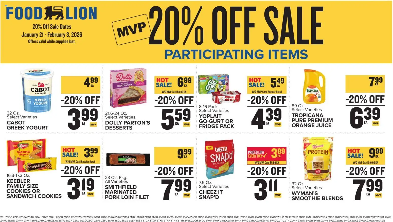 Food Lion Weekly Ad - valid from 21.01.2026 | Page: 14 | Products: Milk, Butter, Yogurt, Pork