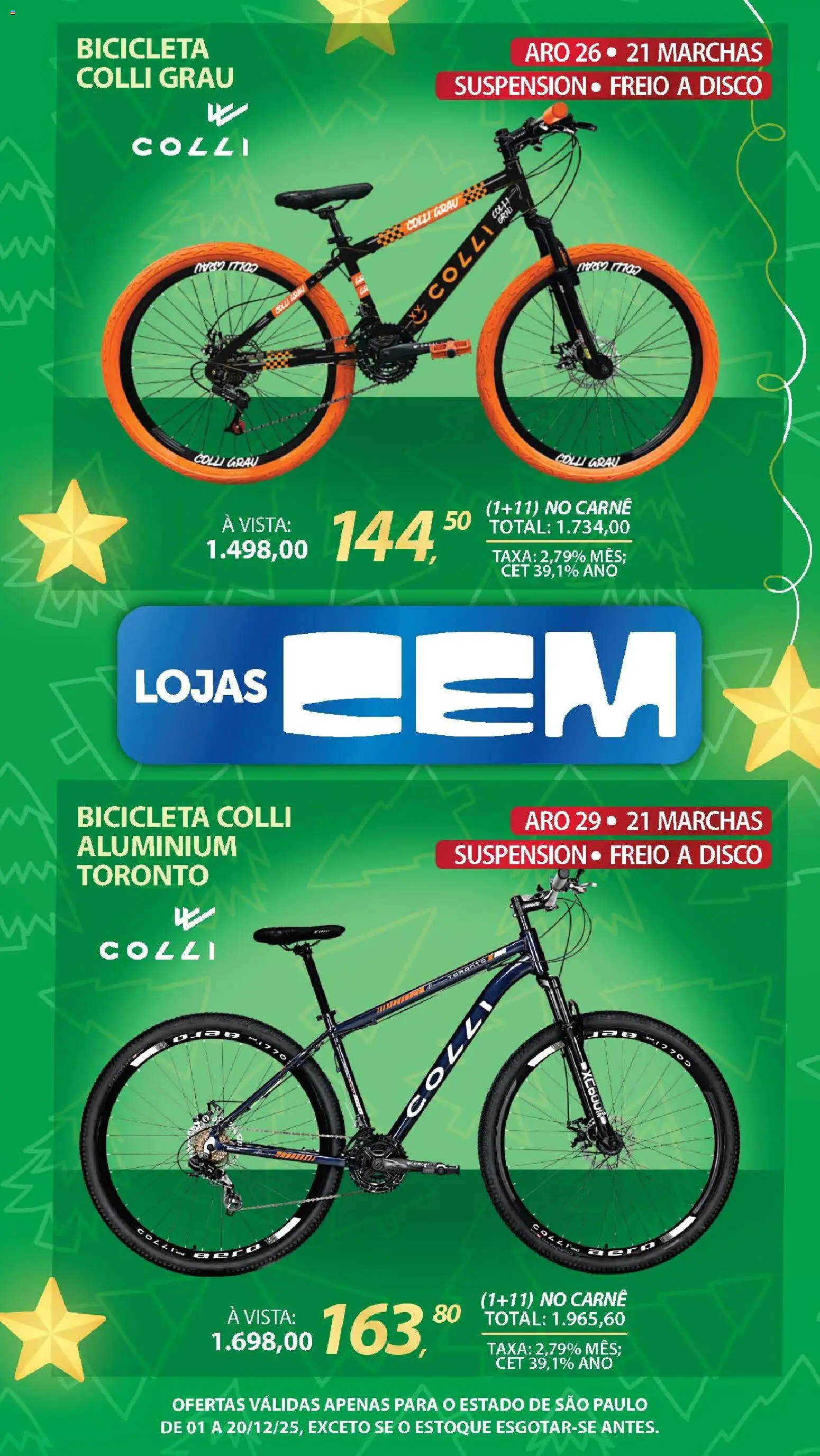 Lojas Cem Folheto - válido de 01.12.2025 | Página: 112 | Produtos: Bicicleta, Carne, Disco