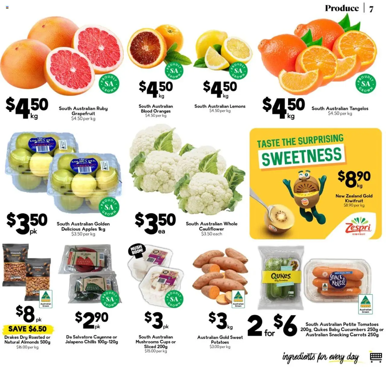 Drakes catalogue - valid from 10.09.2025 | Page: 7 | Products: Almonds, Oranges, Mushrooms, Cucumbers