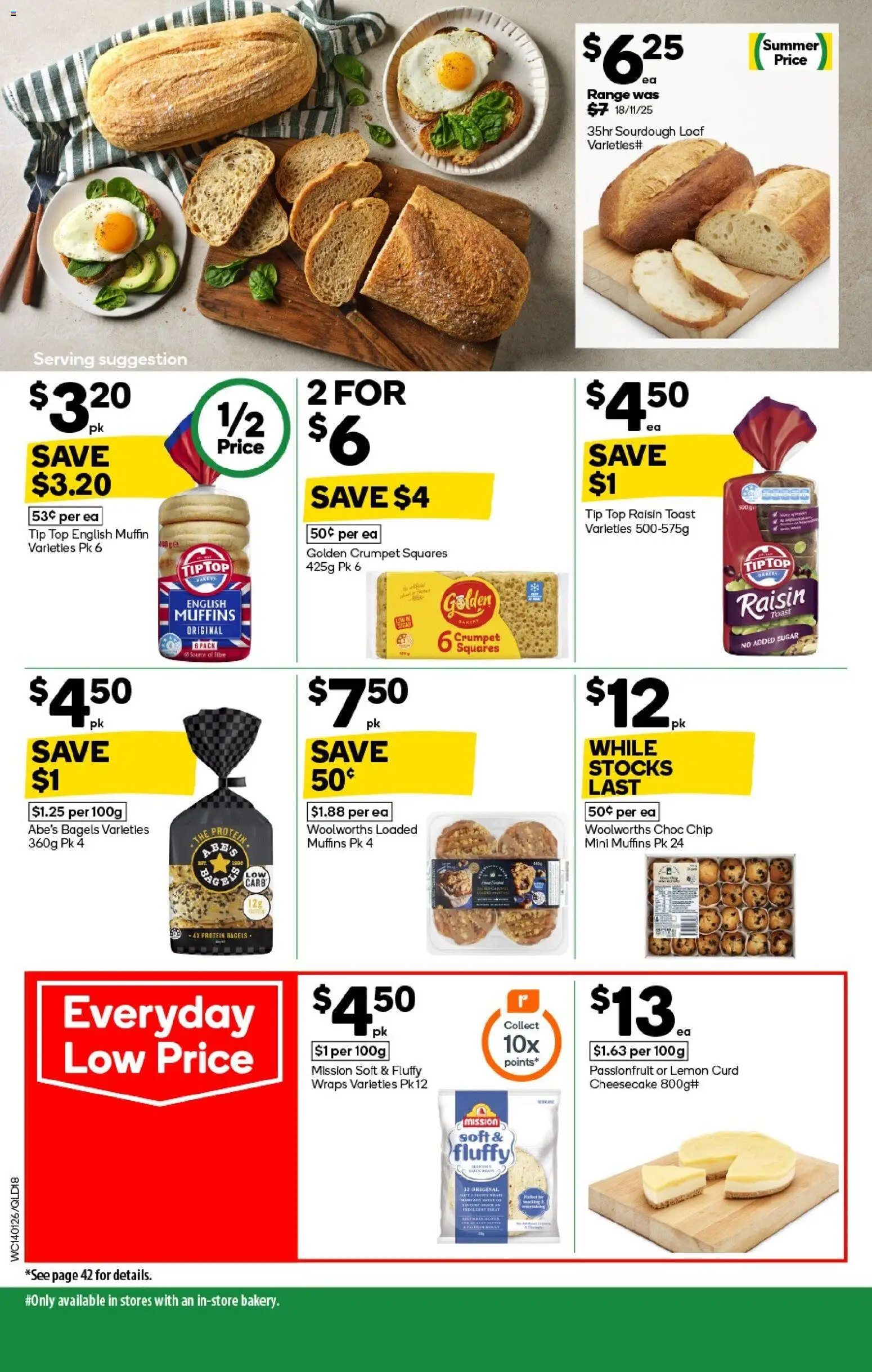 Woolworths catalogue - valid from 14.01.2026 | Page: 18 | Products: Bagels, Sugar, Lemon, Bakery