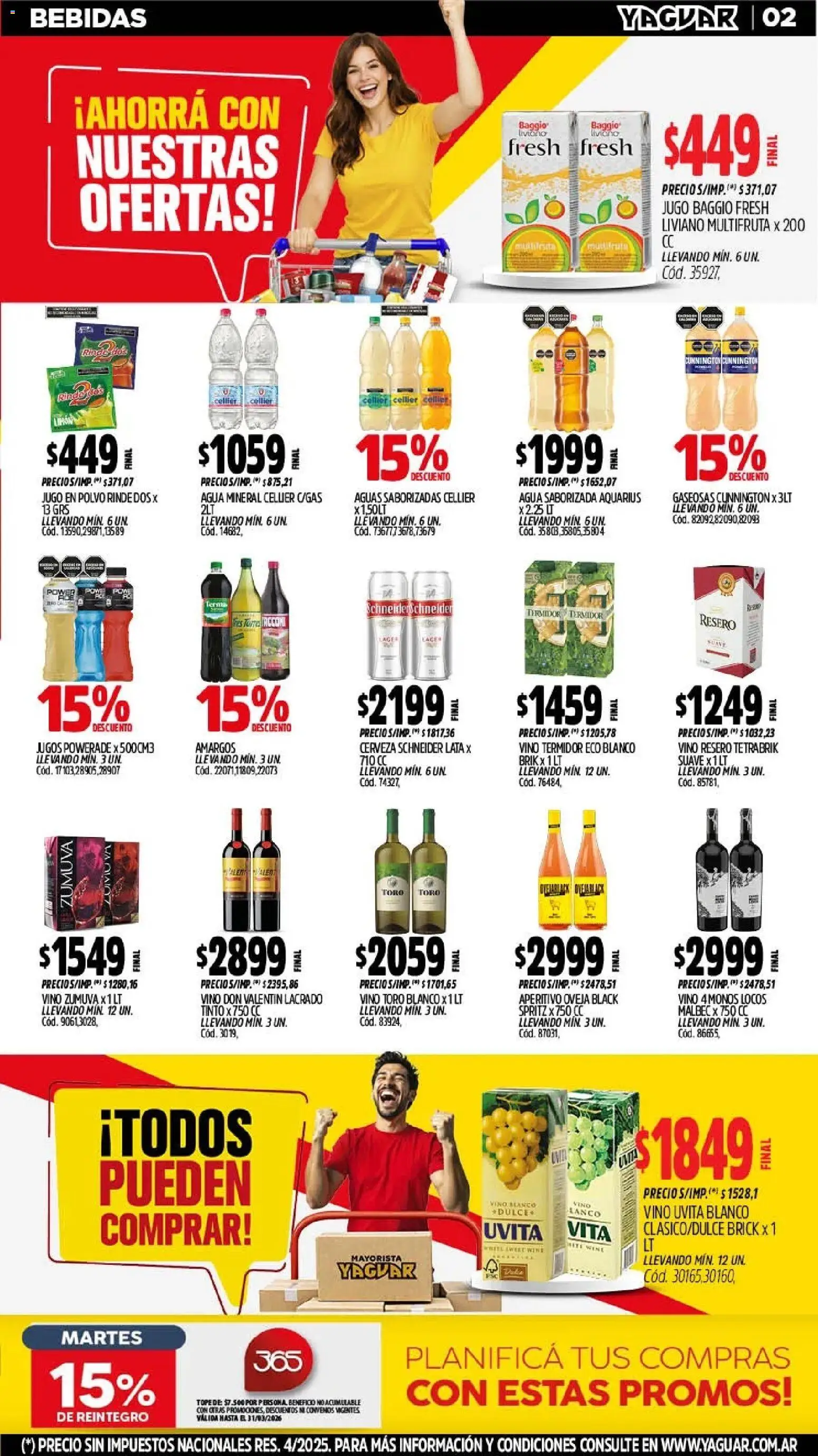 Yaguar - Oferta Semanal Salta │ válido desde el 02.03.2026 | Página: 2 | Productos: Polvo, Vino, Cerveza, Agua saborizada