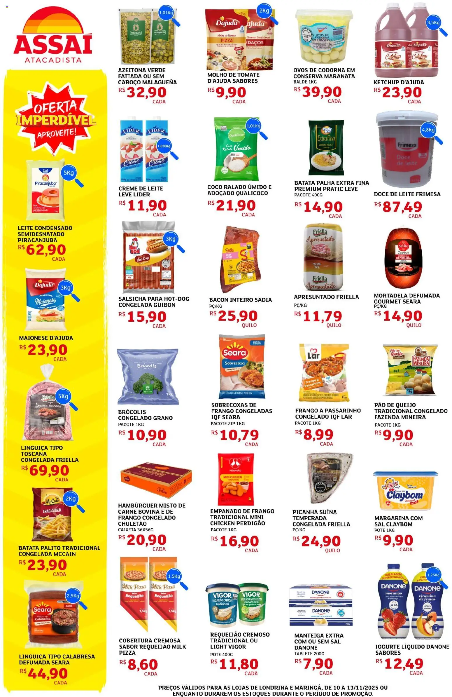 Assaí Atacadista Folheto - válido de 10.11.2025 | Página: 2 | Produtos: Ovos, Pão, Doce de leite, Pão de queijo
