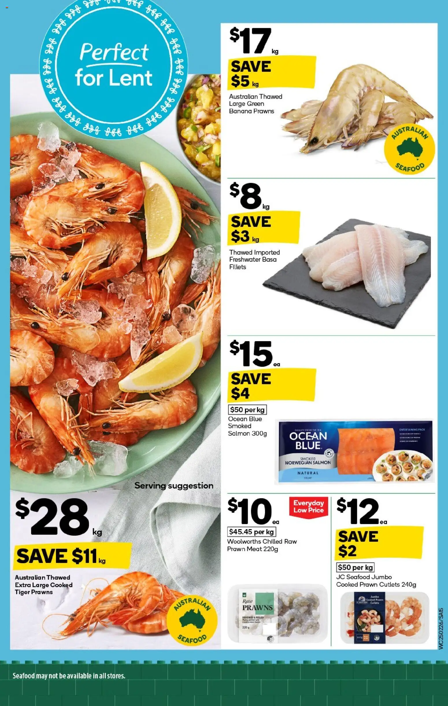 Woolworths catalogue - valid from 25.02.2026 | Page: 15 | Products: Meat, Prawns, Salmon, Seafood