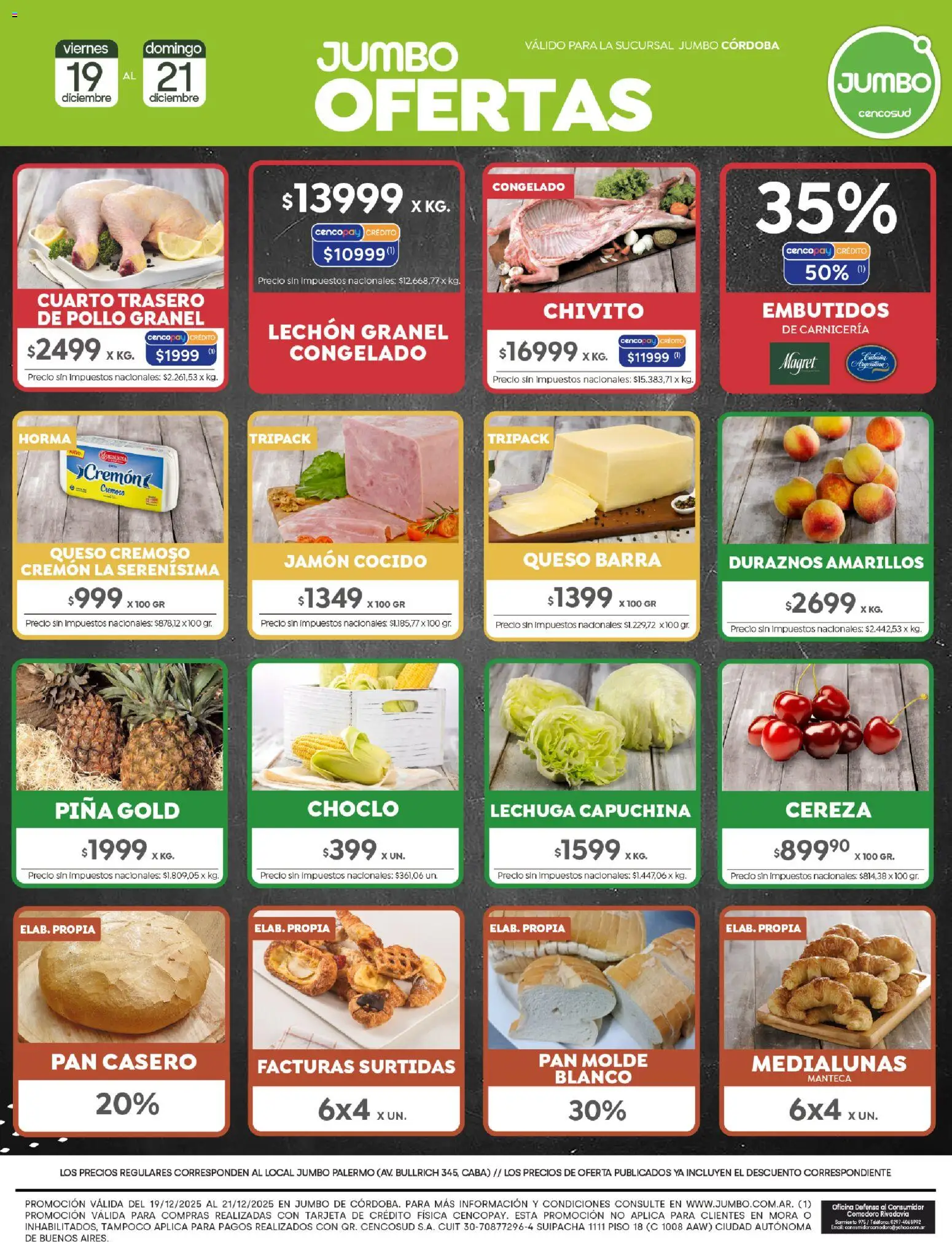 Jumbo - Ofertas | Córdoba │ válido desde el 19.12.2025 | Página: 7 | Productos: Teléfono, Molde, Manteca, Jamón