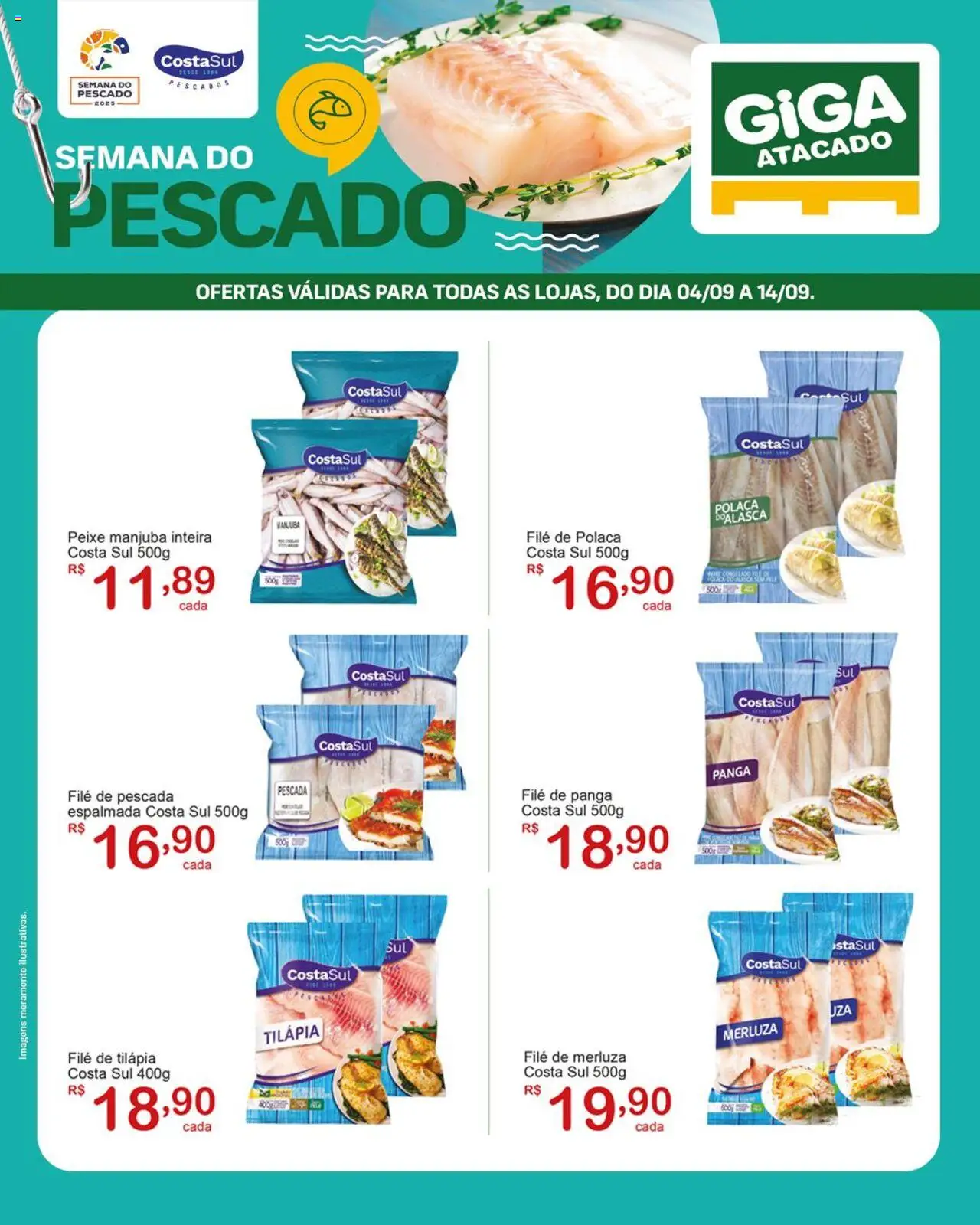 GIGA Atacado Folheto - válido de 04.09.2025 | Página: 1 | Produtos: Tilápia, Peixe, Filé de tilápia, File de polaca