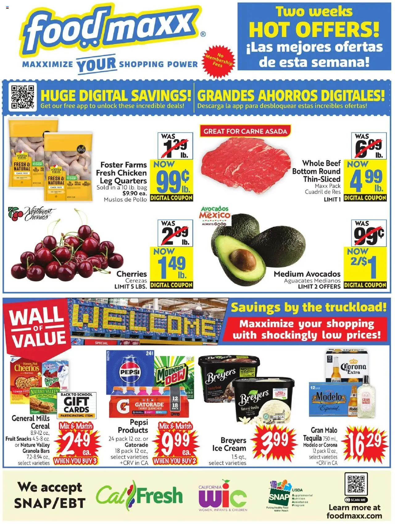 FoodMaxx Weekly Ad - NV - valid from 30.07.2025 | Page: 1 | Products: Cherries, Beef, Ice cream, Bag