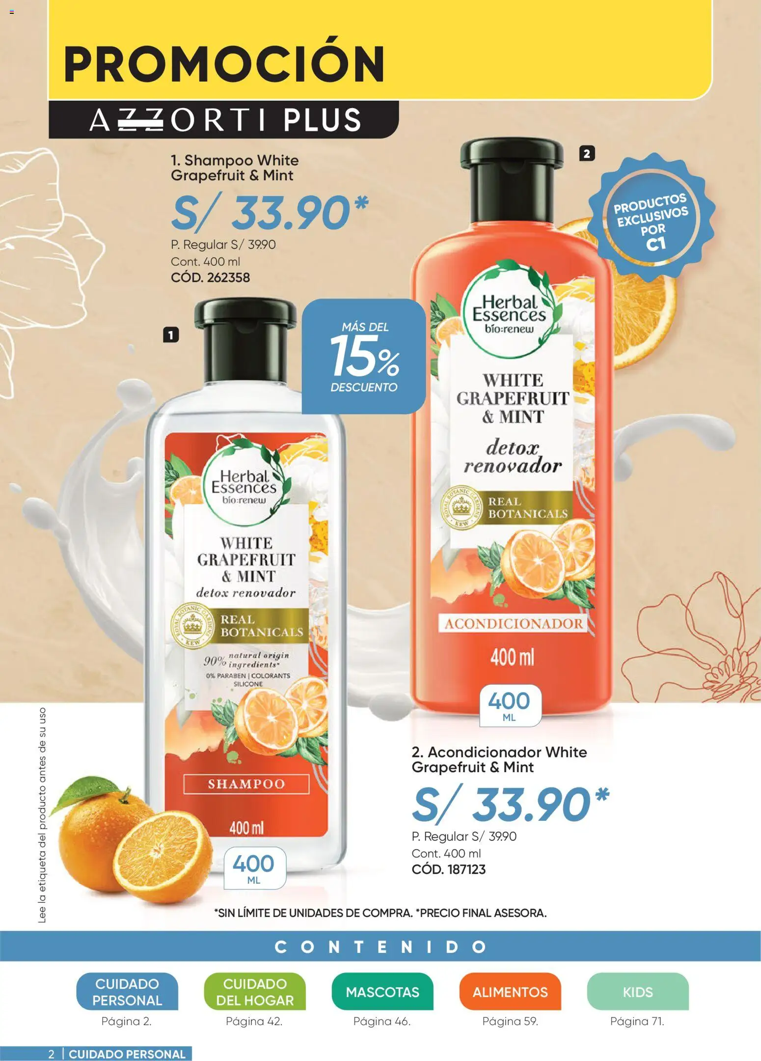 Catálogo Azzorti válido desde 24.11.2025 | Página: 2 | Productos: Shampoo, Acondicionador