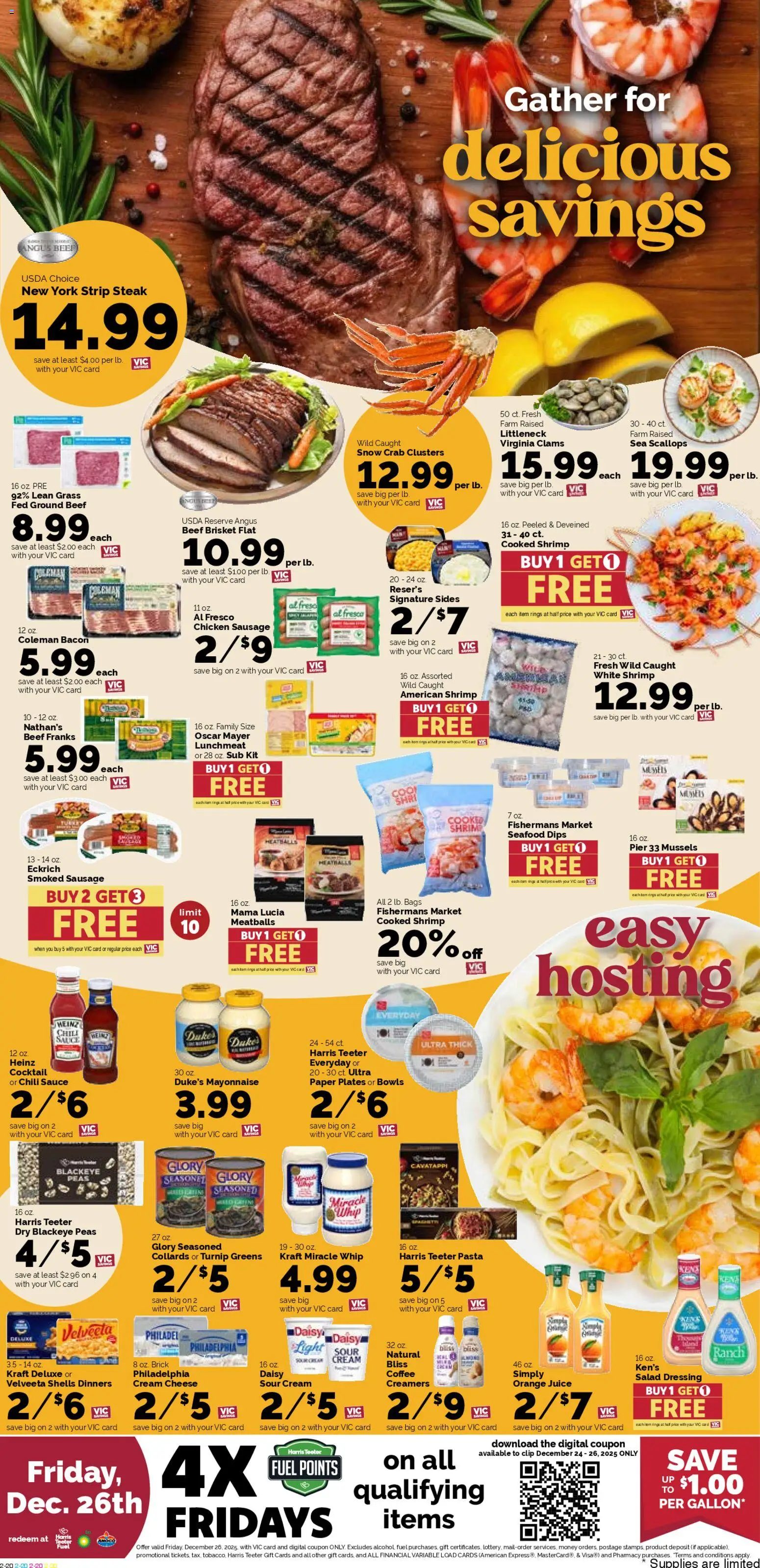 Harris Teeter Weekly Ad - valid from 26.12.2025 | Page: 2 | Products: Clip, Sour cream, Pasta, Salad