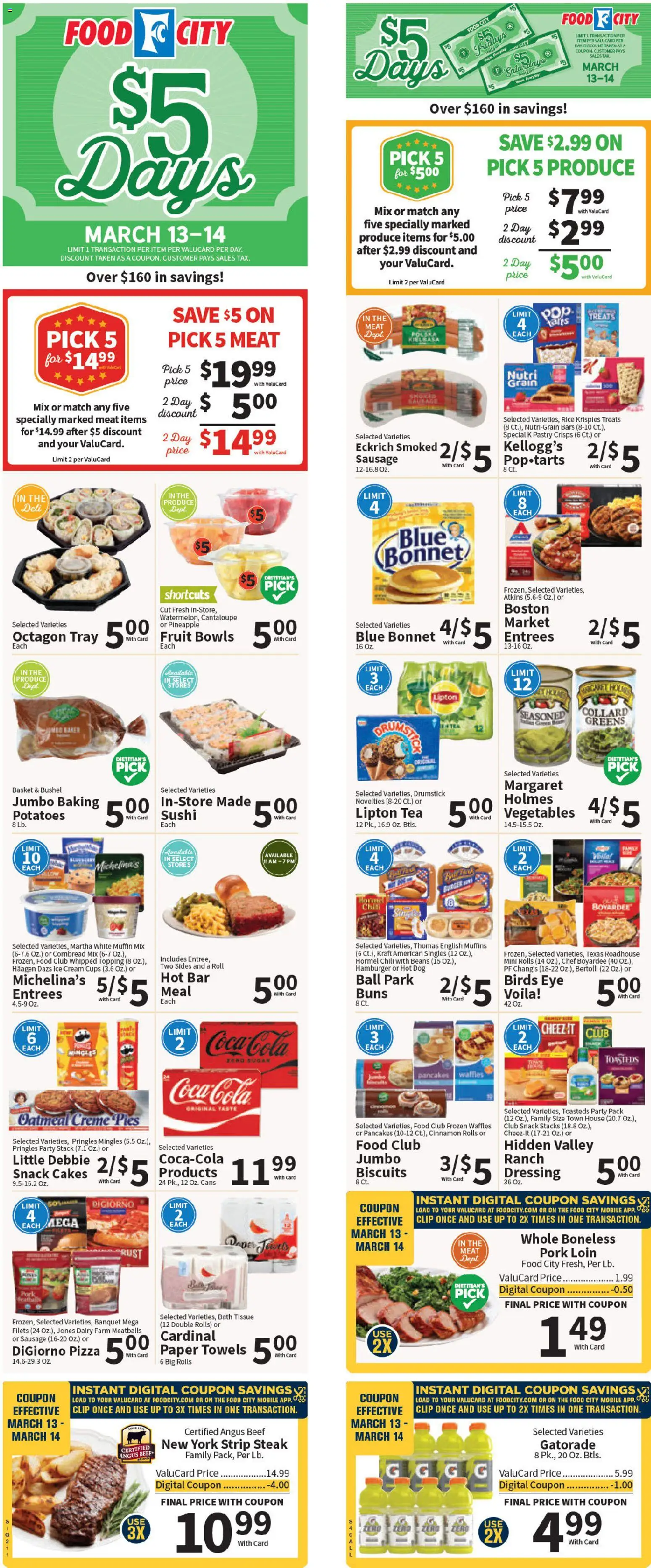 Food City Weekly Ad - valid from 11.03.2026 | Page: 1 | Products: Clip, Beef, Cream, Ice cream