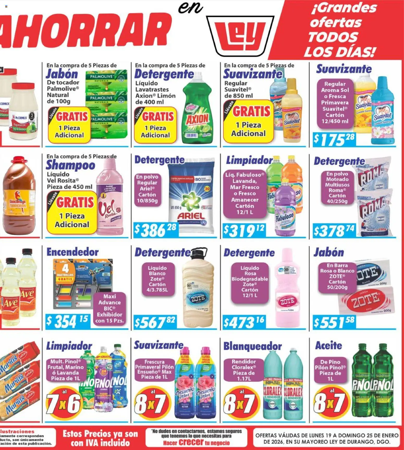 Nuevas ofertas de Casa Ley válidas en toda la República Mexicana desde el 19.01.2026. ¡Encuentra las mejores ofertas en Casa Ley folleto! | Página: 6 | Productos: Detergente, Jabón líquido, Barra, Jabón