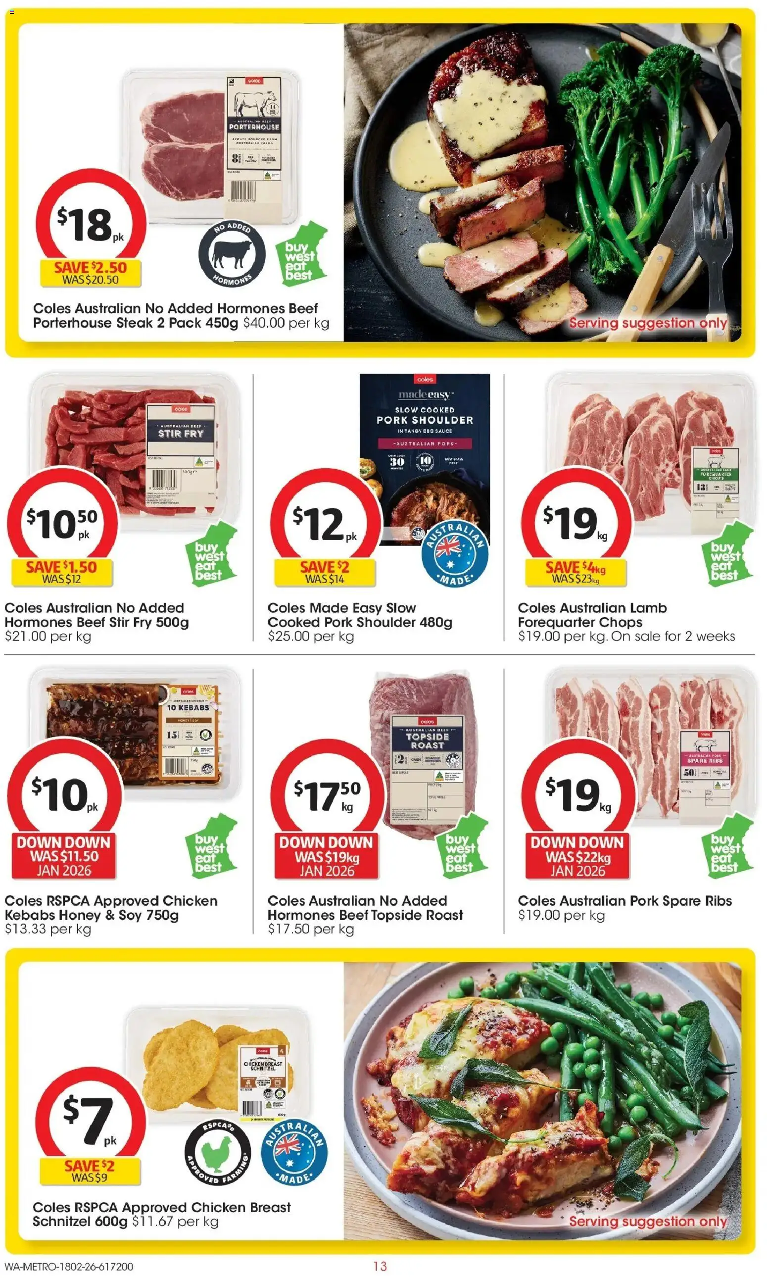 Coles catalogue - valid from 18.02.2026 | Page: 13 | Products: Chicken, Lamb, Beef, Sauce