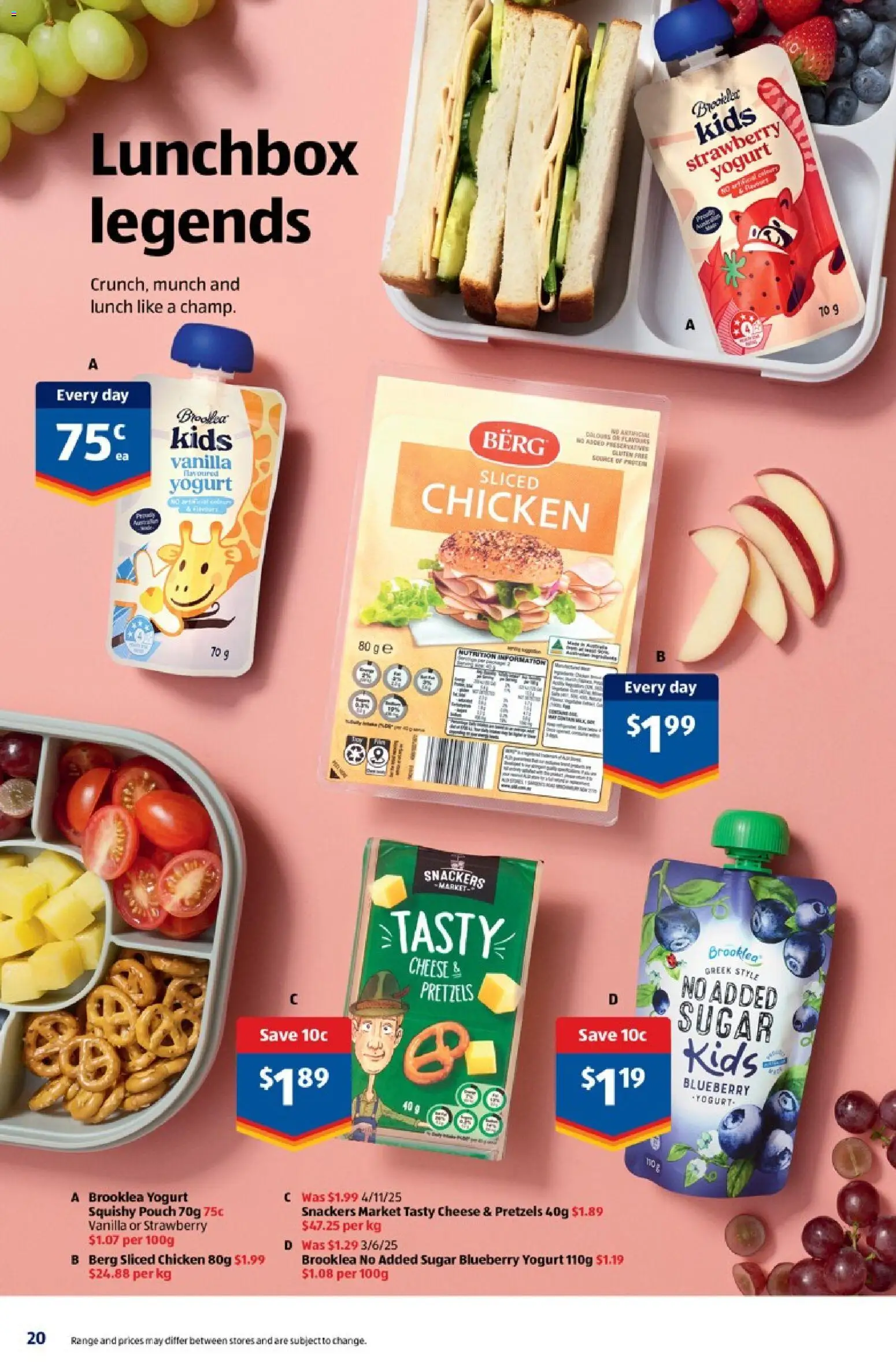 Aldi catalogue - valid from 04.02.2026 | Page: 20 | Products: Cheese, Chicken, Pretzels, Sugar