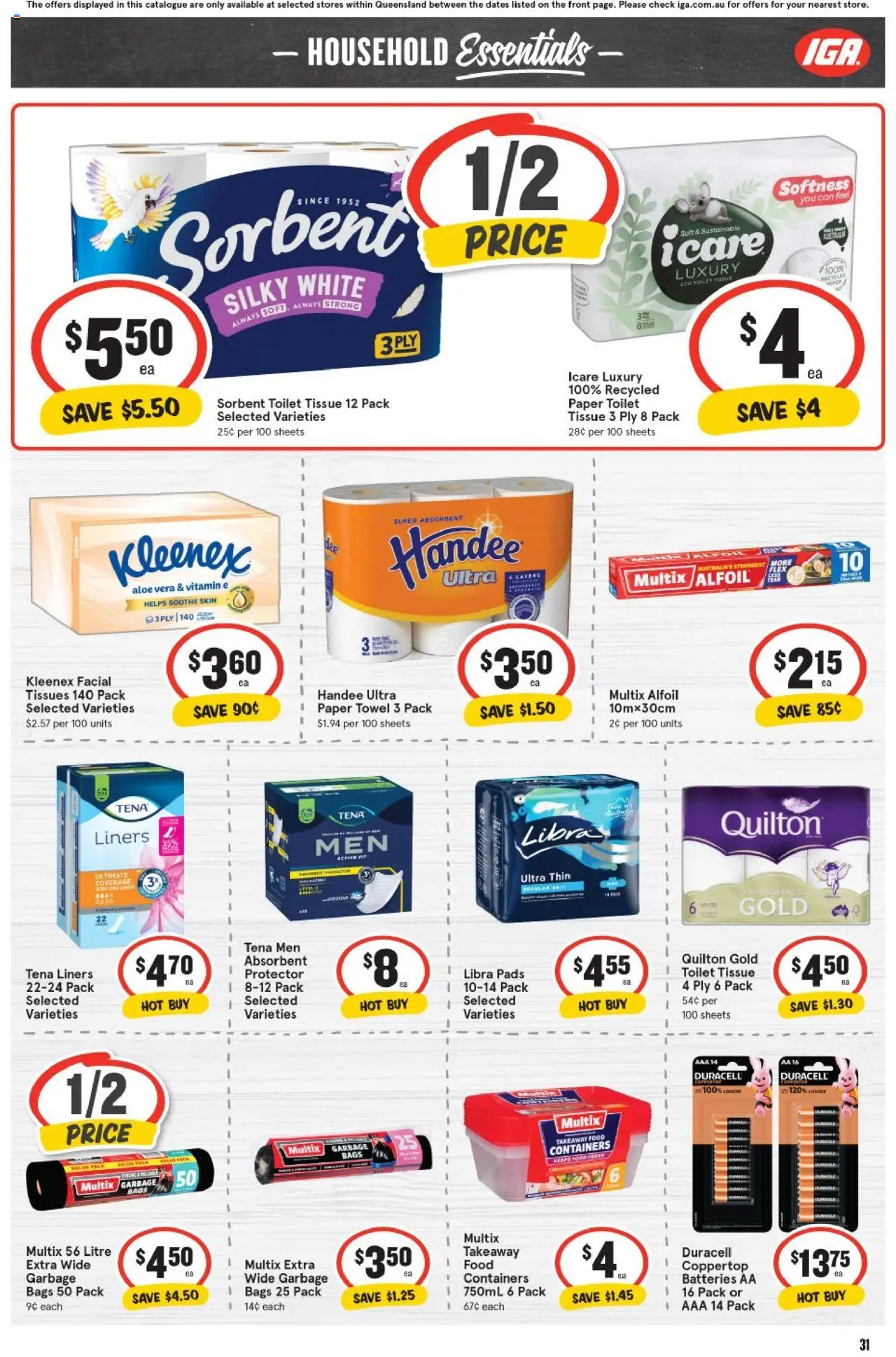 IGA catalogue - valid from 27.08.2025 | Page: 31 | Products: Sustainable, Batteries, Tissues, Vitamin