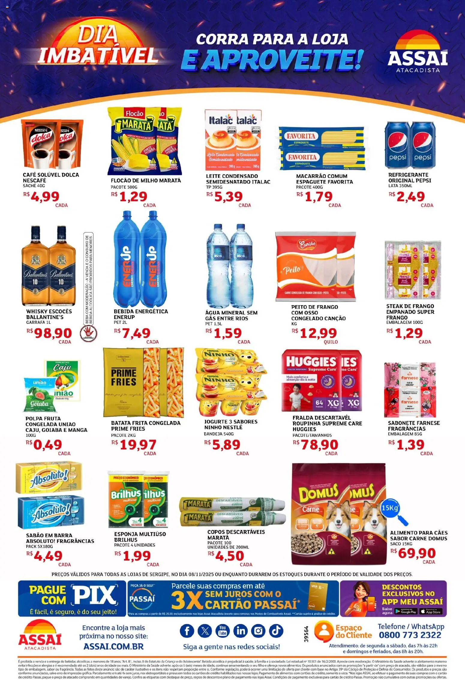Assaí Atacadista Folheto - válido de 08.11.2025 | Página: 2 | Produtos: Goiaba, Whisky, Leite, Iogurte