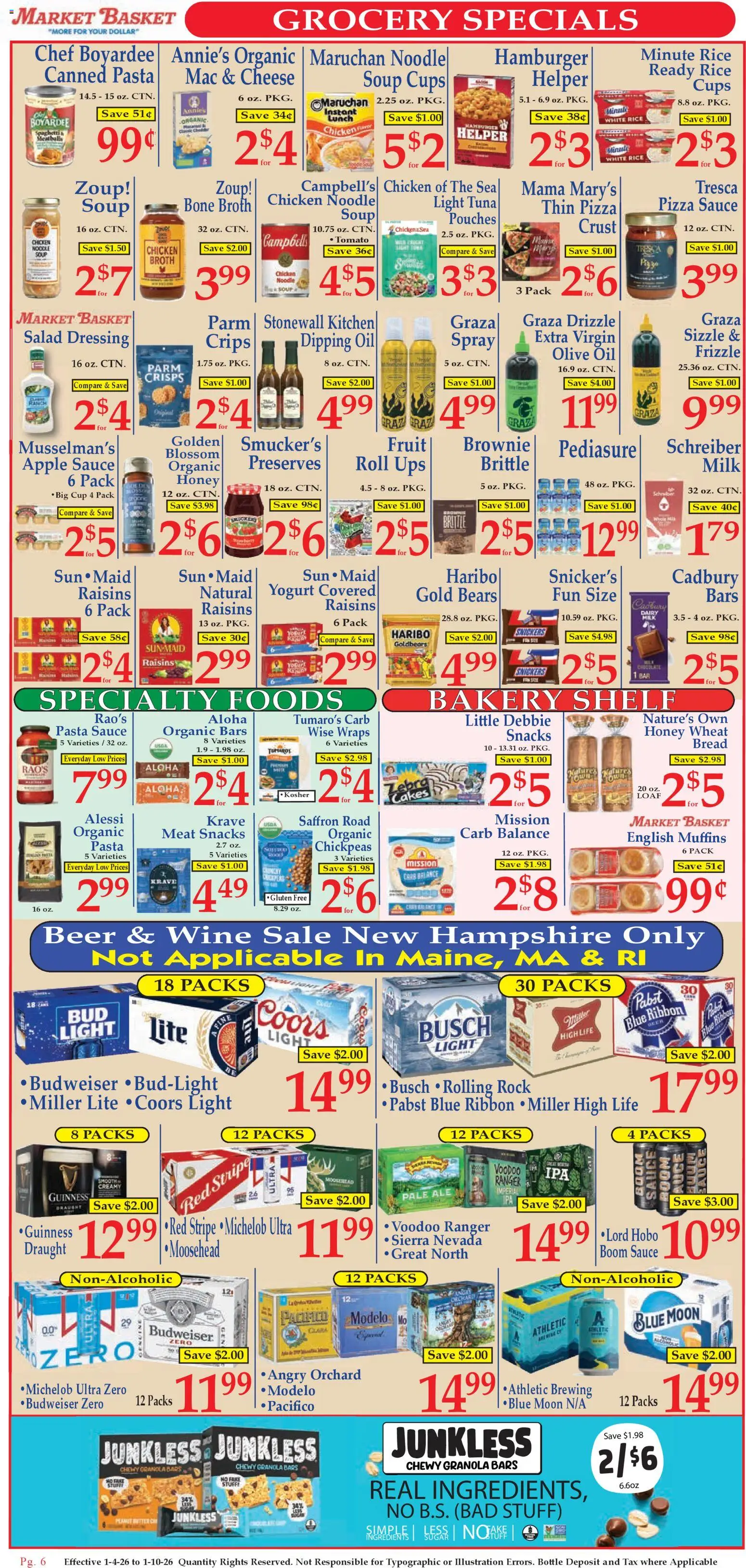 Market Basket Ad - valid from 04.01.2026 | Page: 6 | Products: Shelf, Basket, Yogurt, Wine