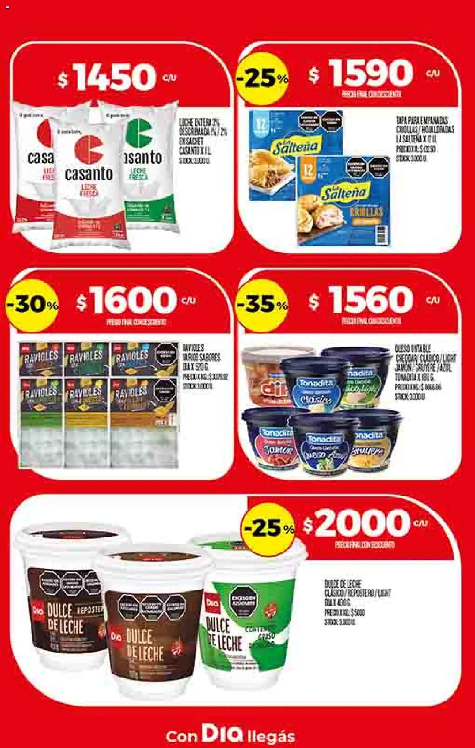 Supermercado DIA Ofertas │ válido desde el 18.02.2026 | Página: 16 | Productos: Dulce de leche, Leche, Queso, Ravioles
