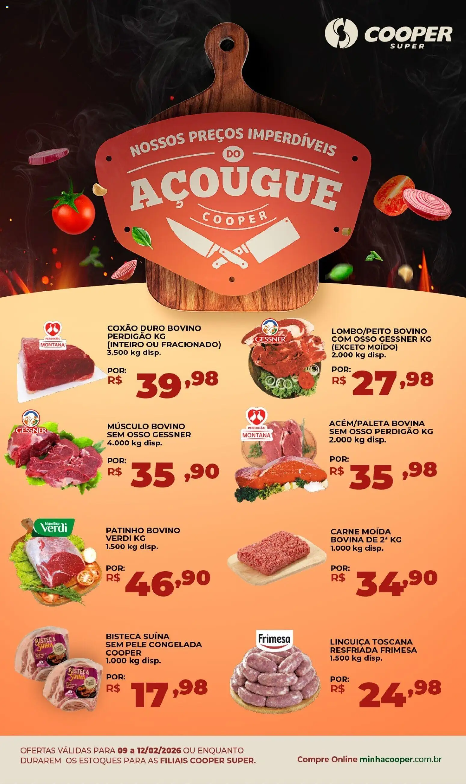 Cooper Folheto - válido de 09.02.2026 | Página: 1 | Produtos: Linguiça, Carne, Carne moída